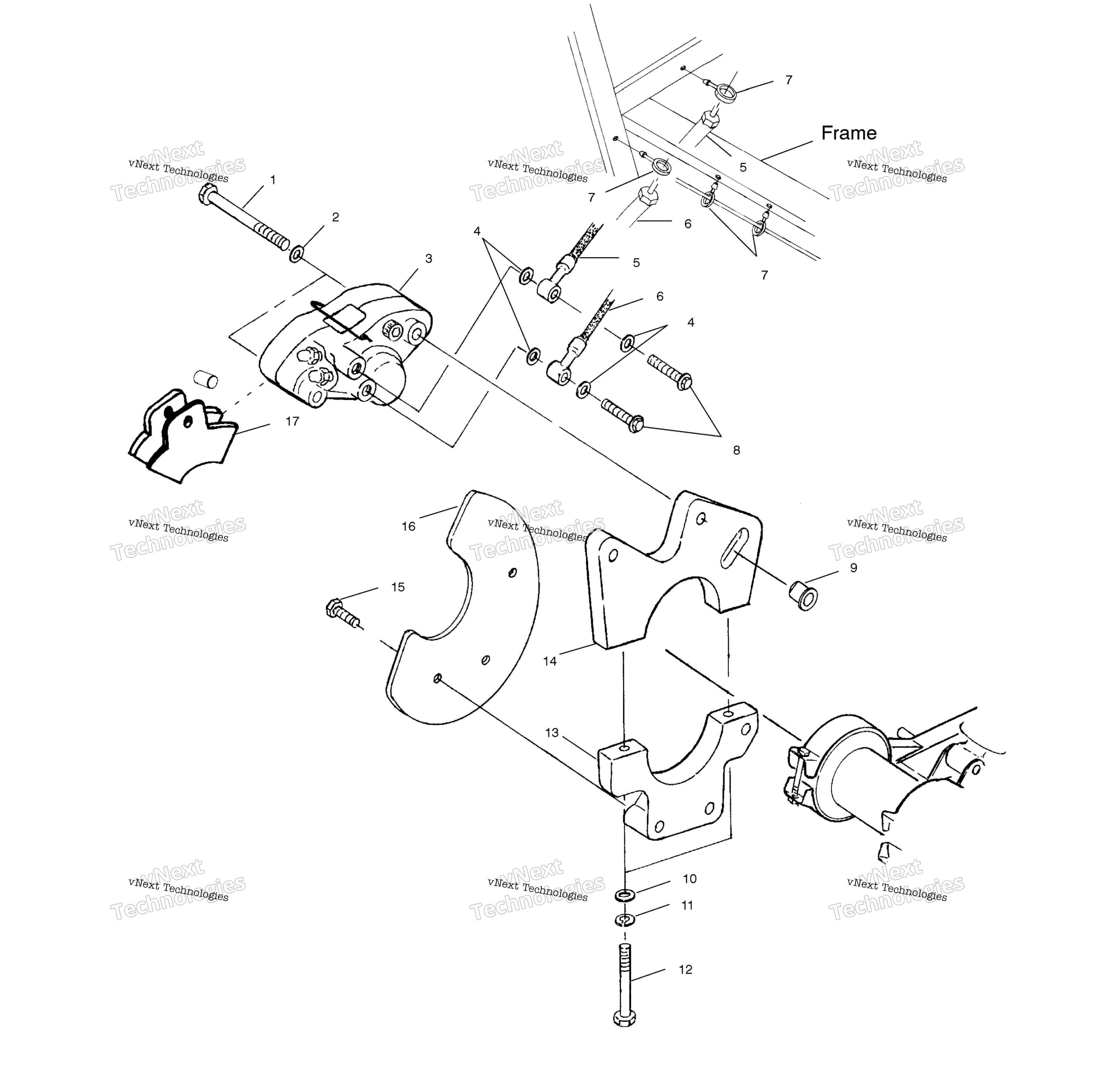 Задняя часть Caliper Mounting