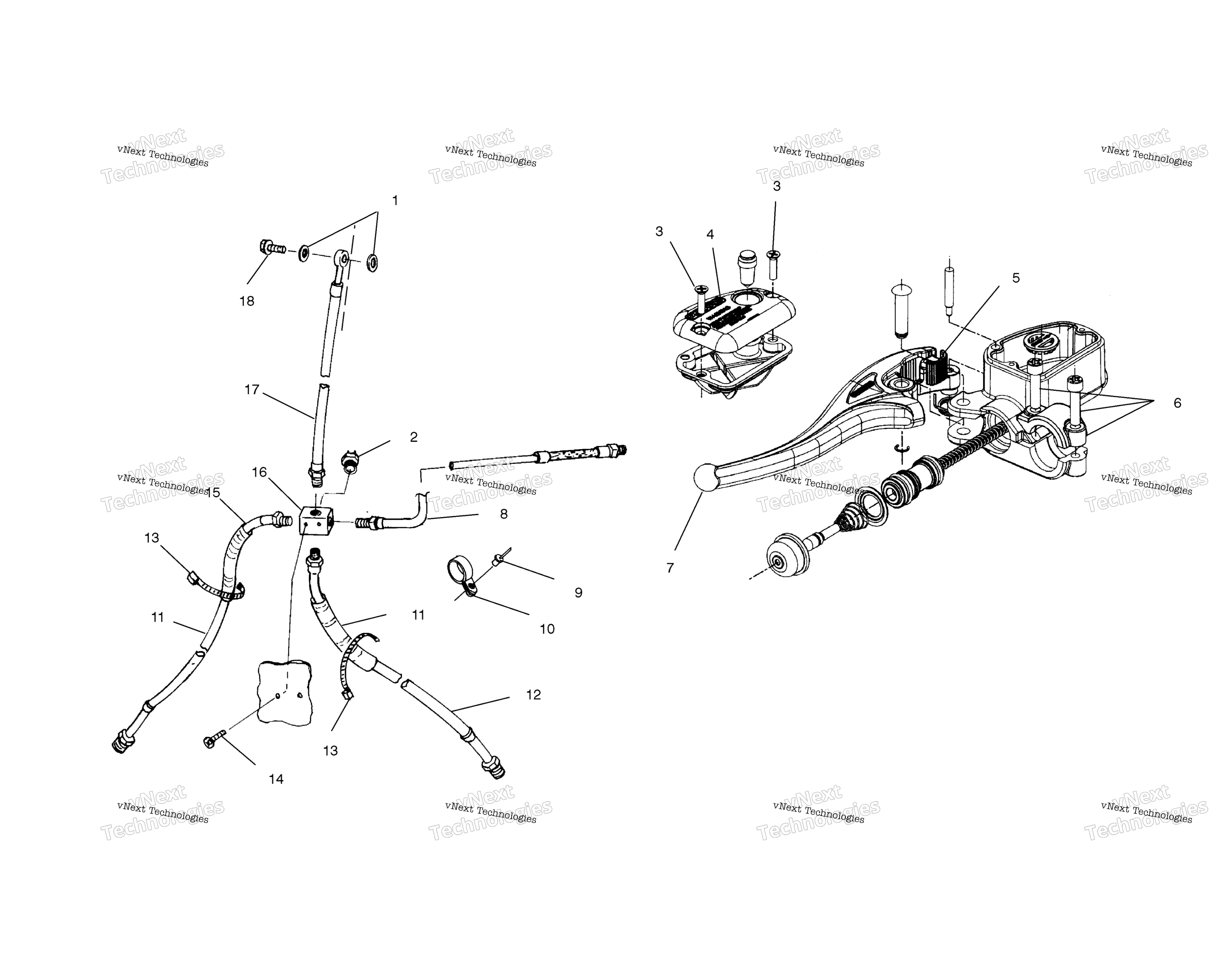 Органы управления Master Cylinder/Brake Line