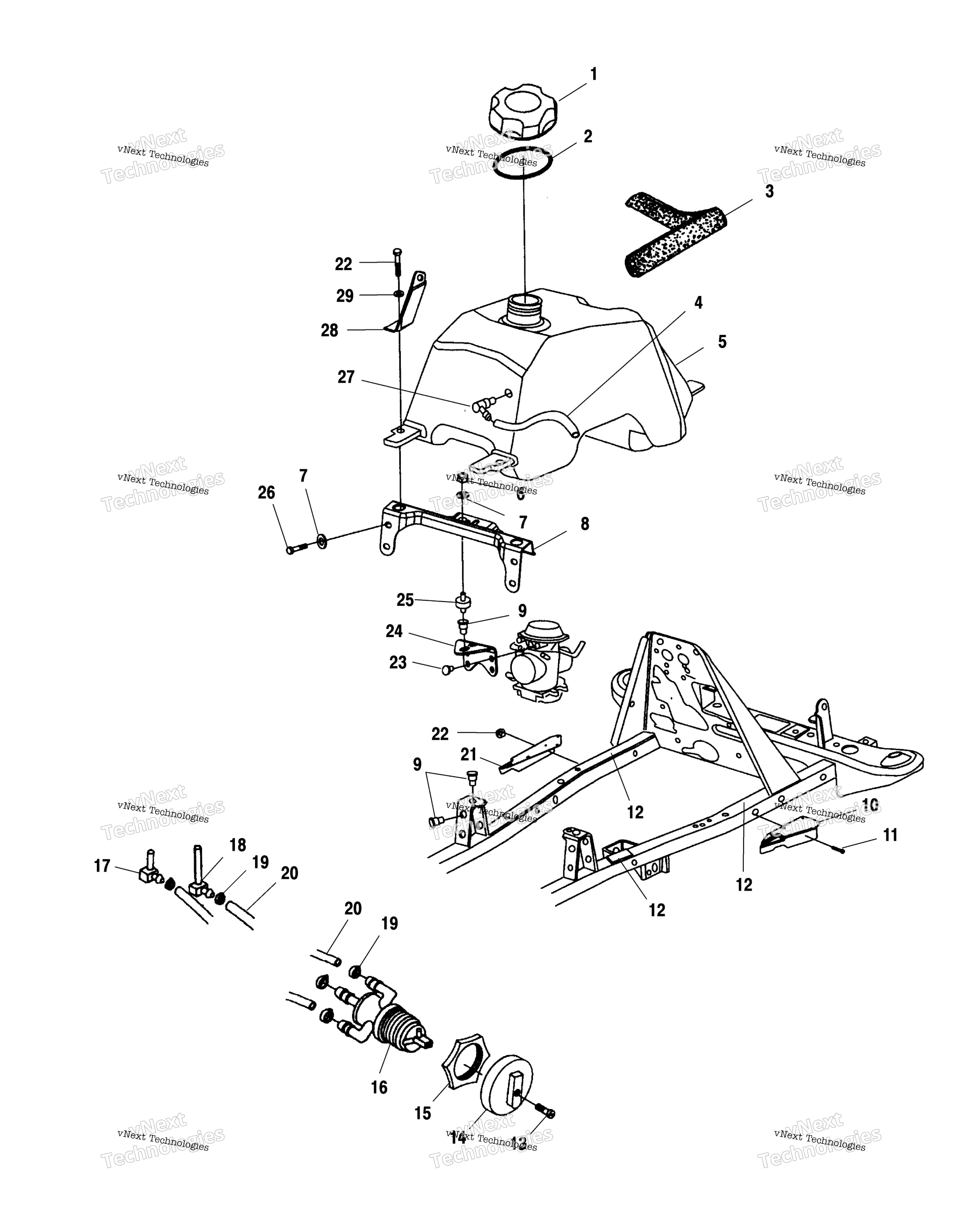 Топливная система Tank And Carburetor Mounting /Ab/Fc