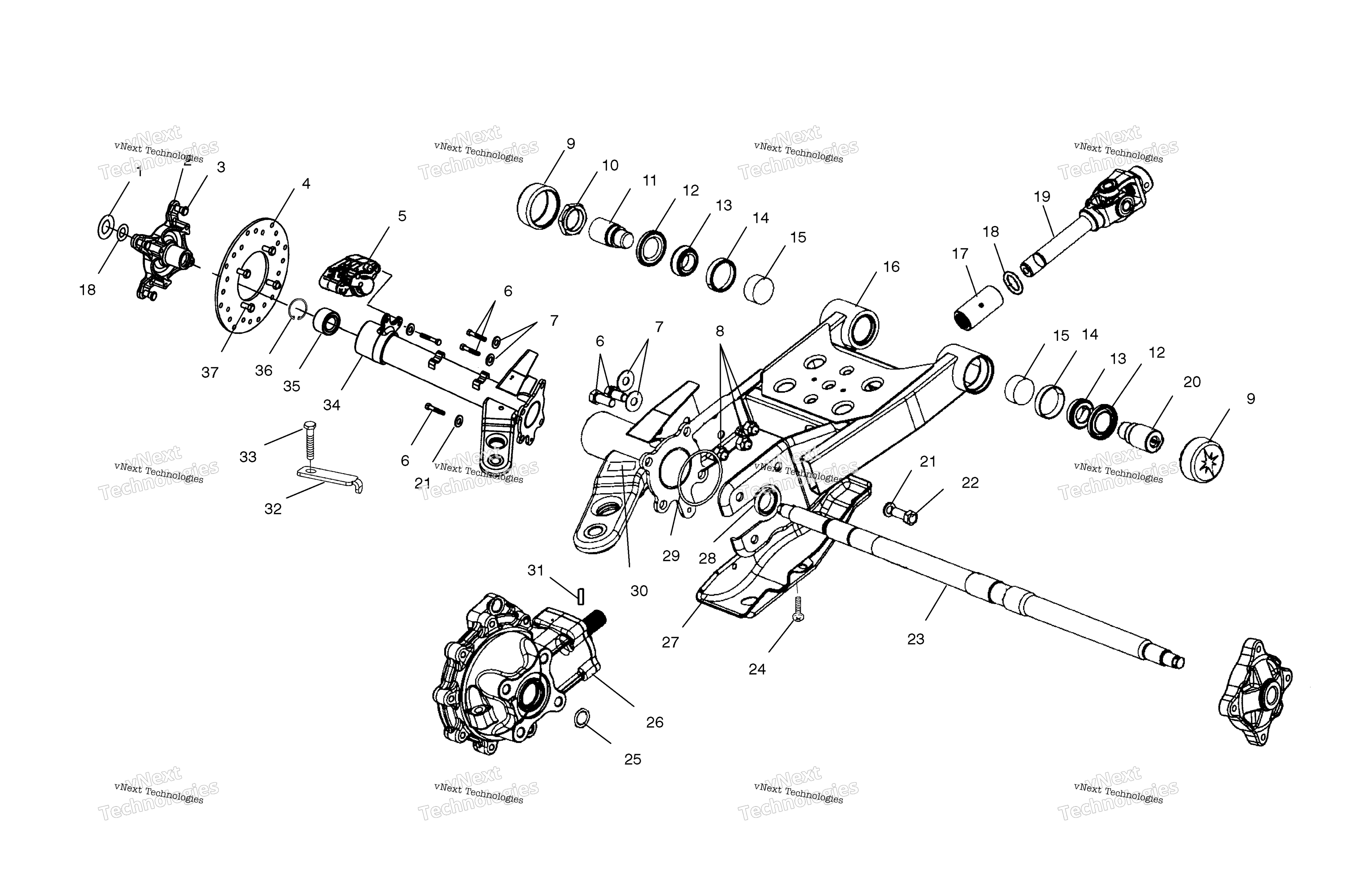 Swing Arm / задний Gearcase крепление / Ab / Fc