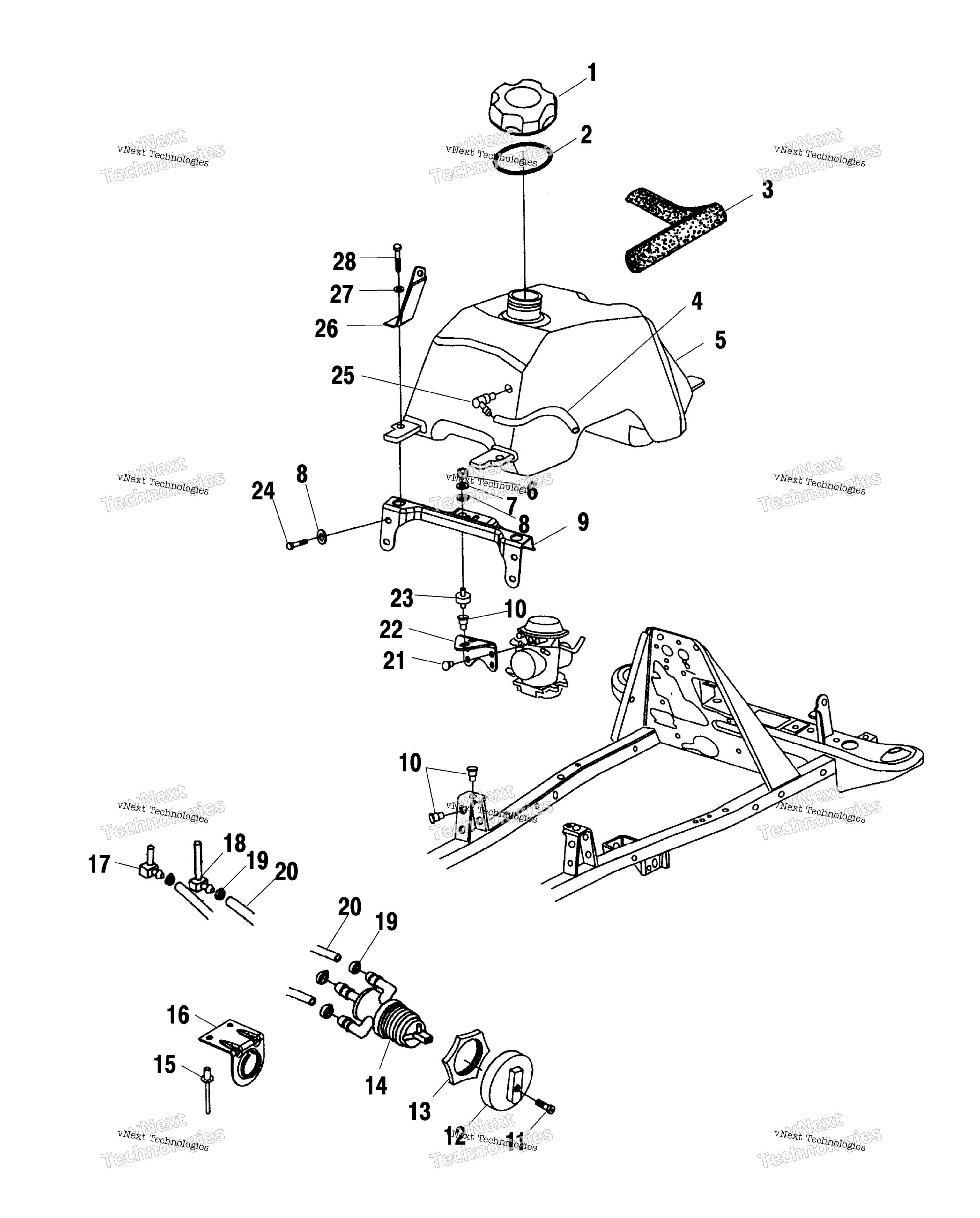 Топливный бак & Carburetor Mounting /Ab/Ac/Fb