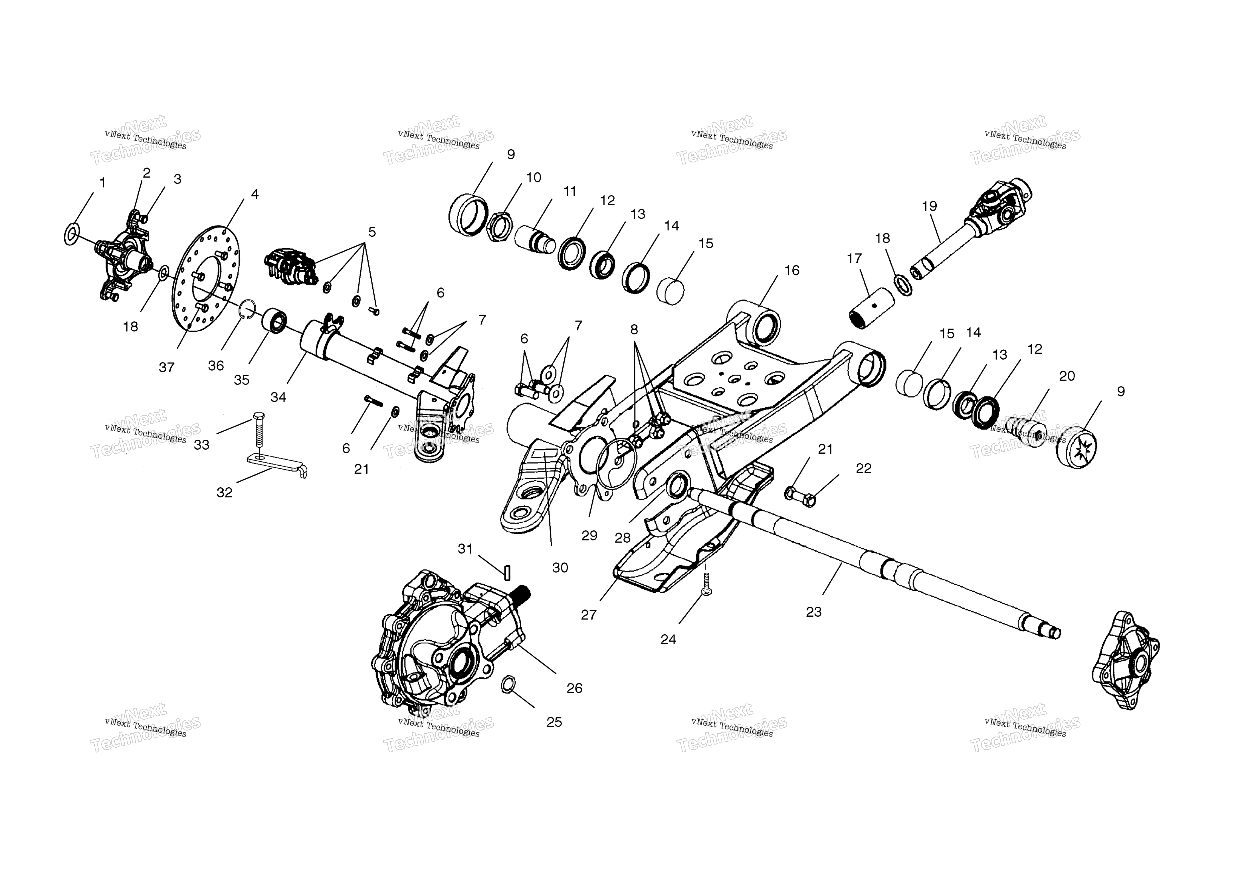Swing Arm / задний Gearcase крепление / Ab / Ac / Fb