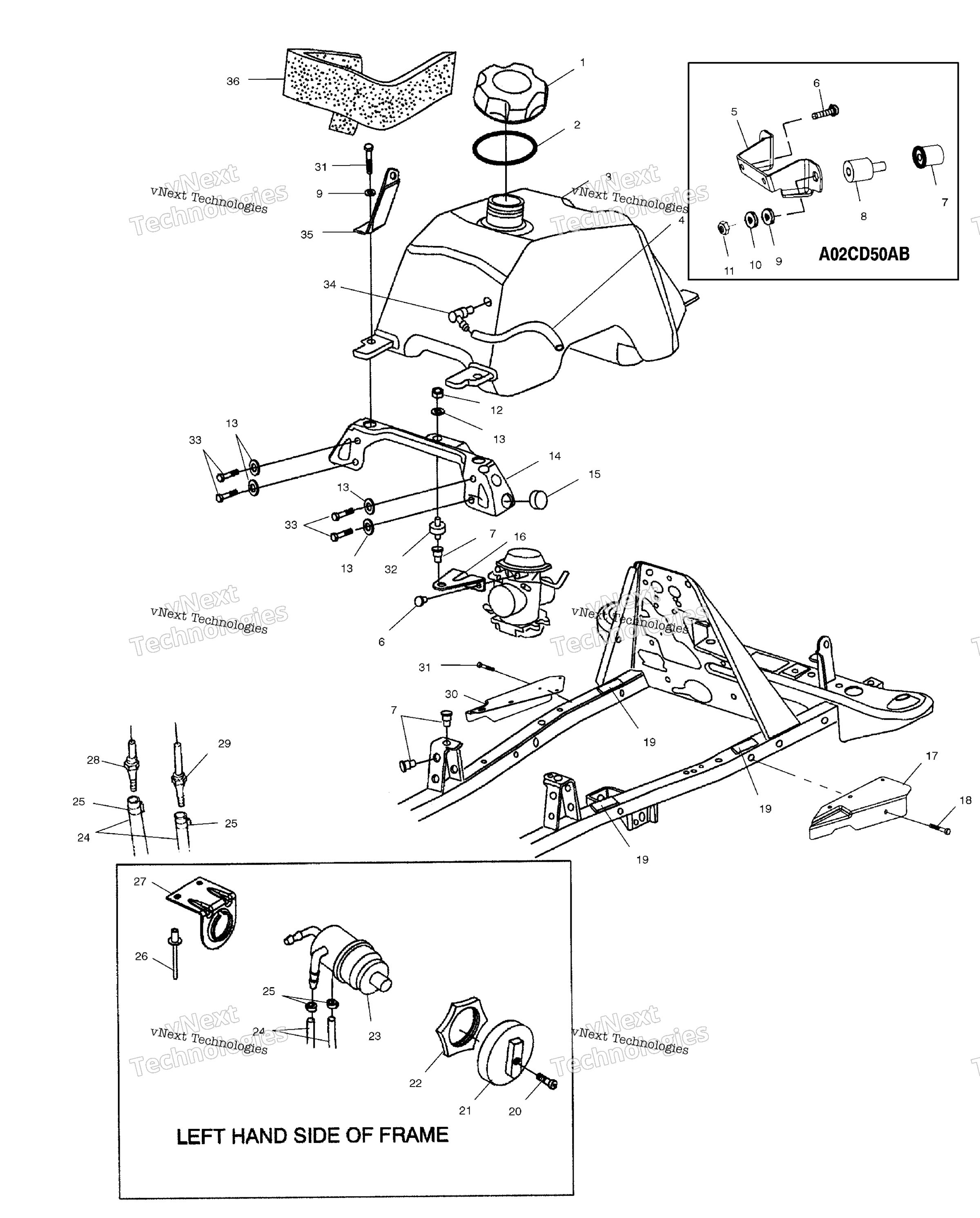 Топливная система Tank And Carburetor Mounting /Ab/Fb