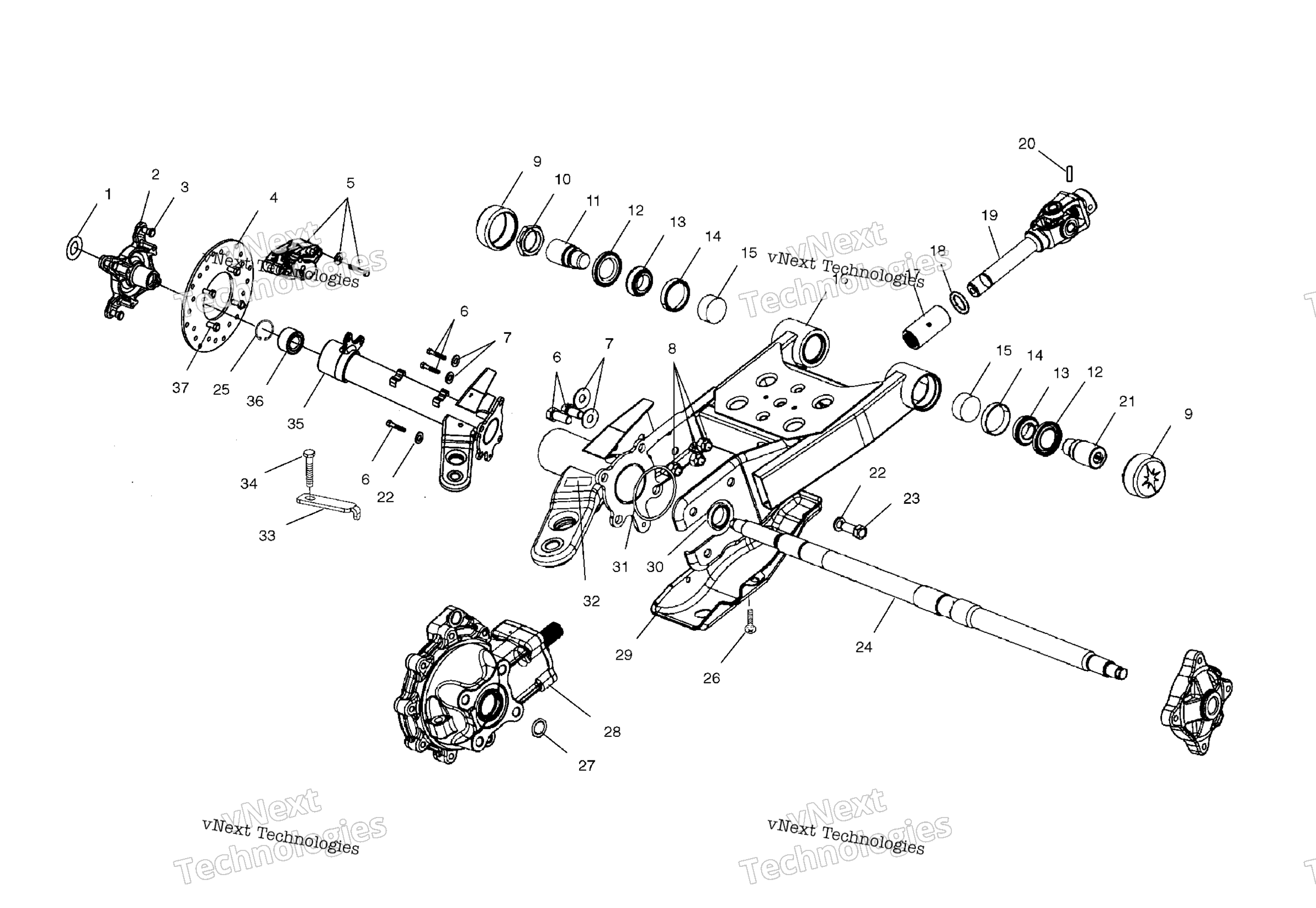 Swing Arm / задний Gearcase крепление / Ab / Fb