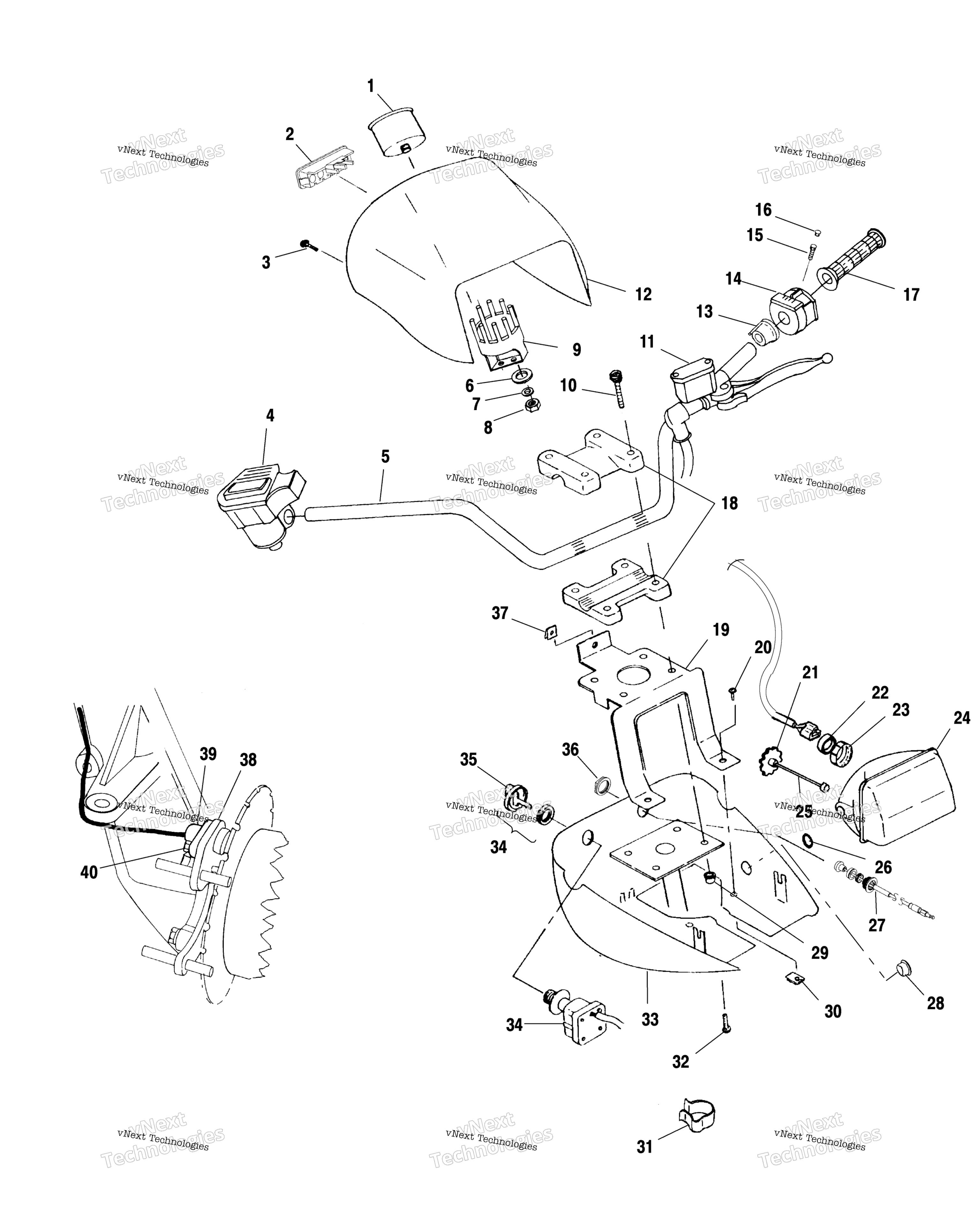 Руль & Headlight Pod A02cd50aa/Ab/Fb