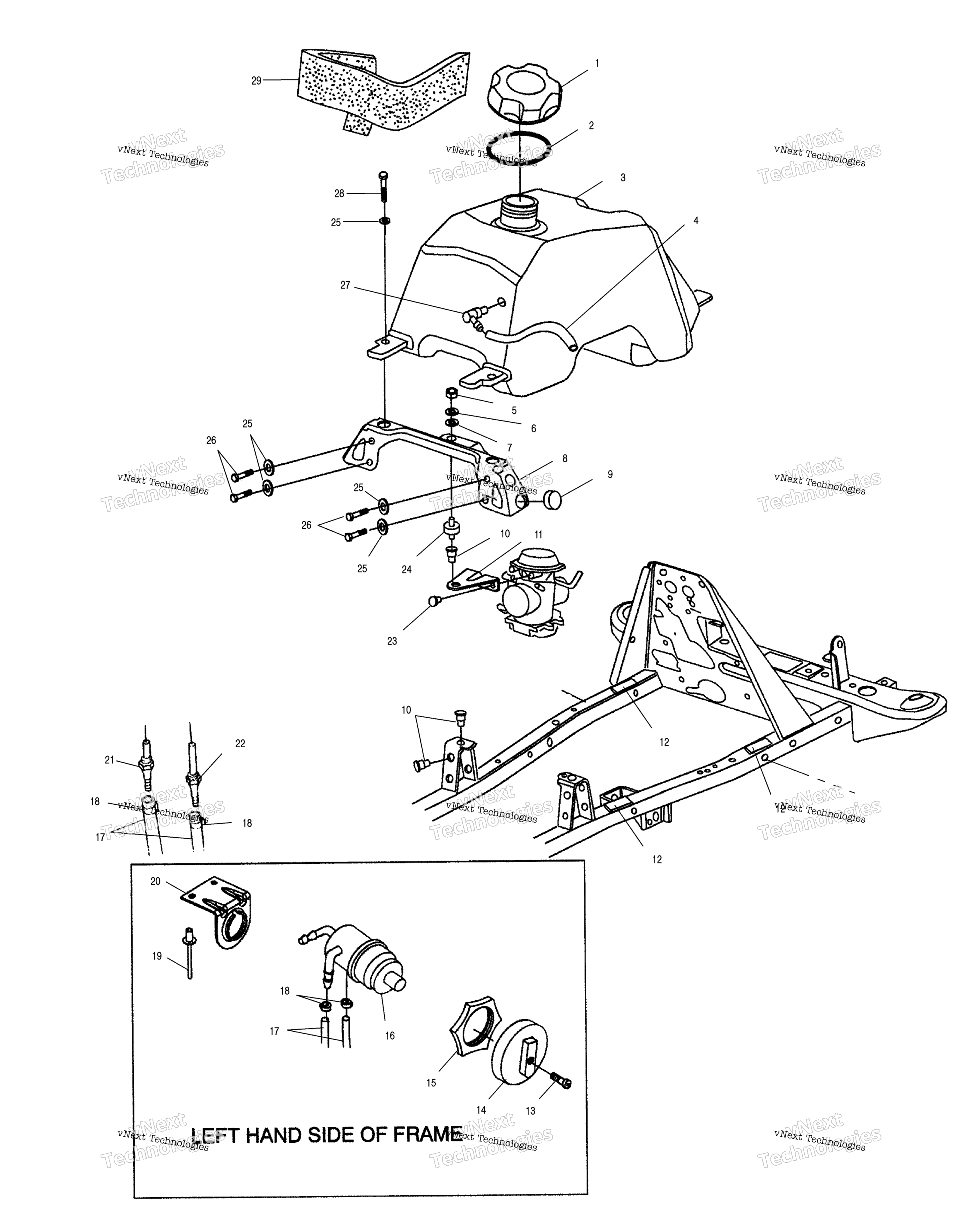 Топливный бак & Carburetor Mounting