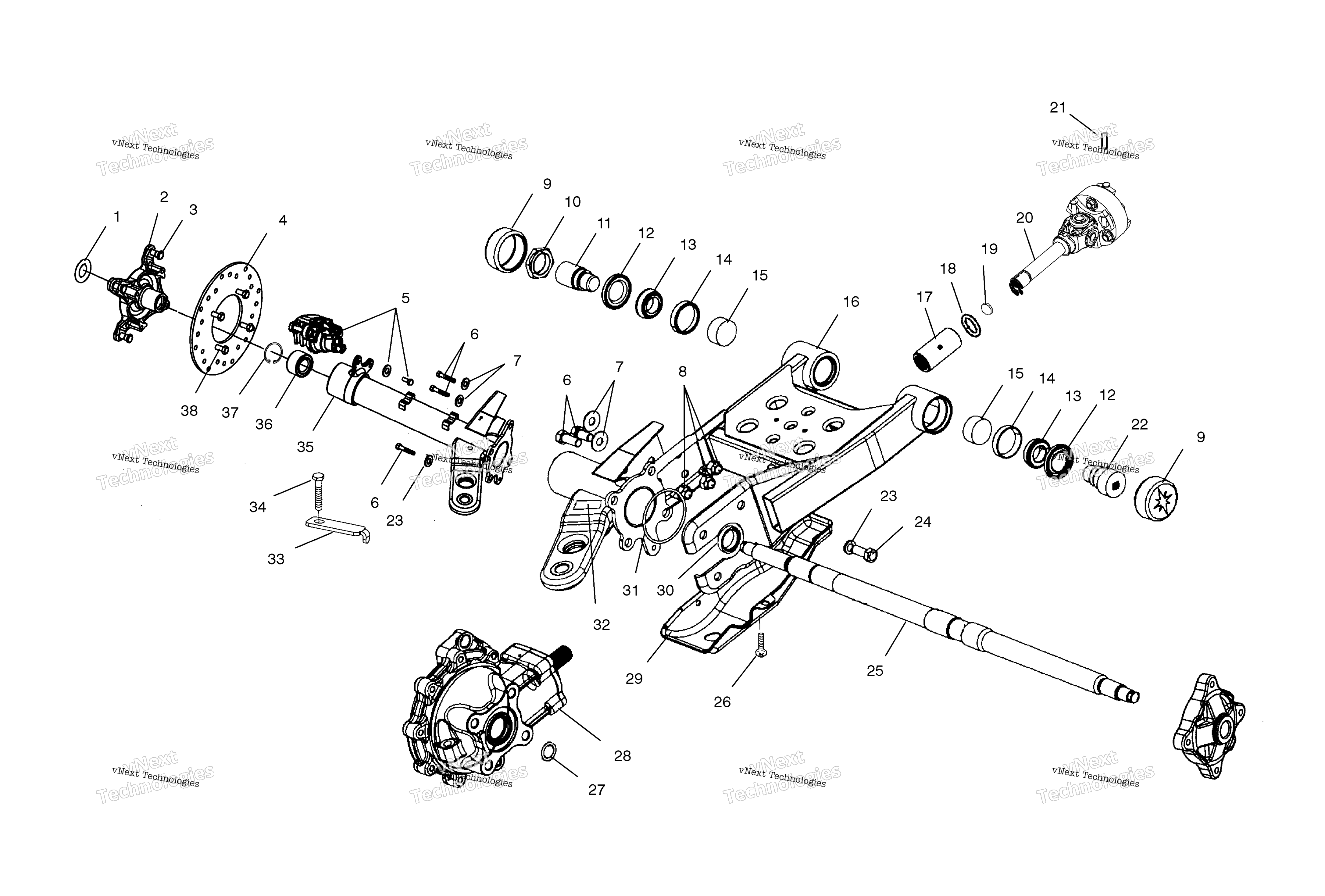 Swing Arm / задний Gearcase крепление