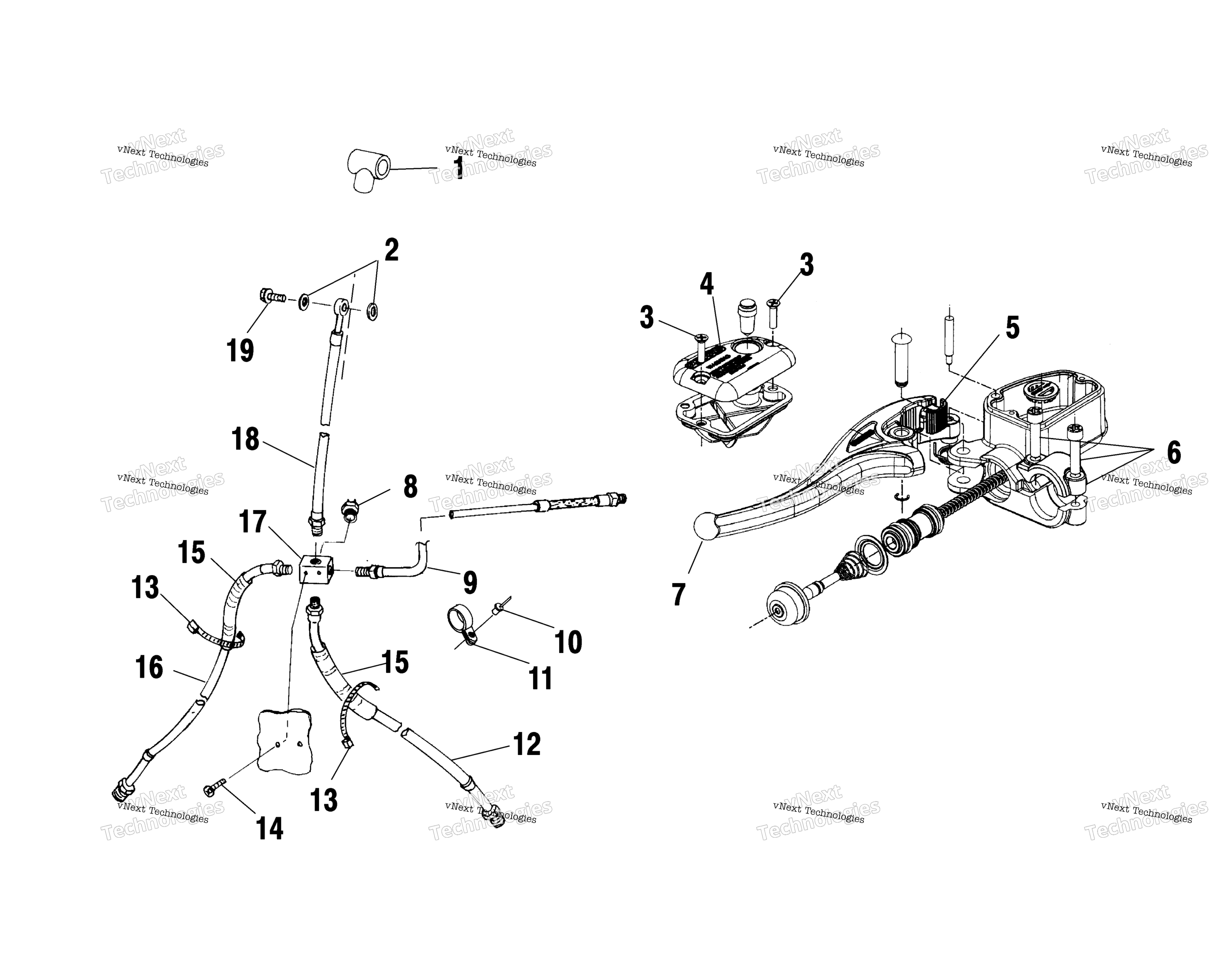 Органы управления Master Cylinder/Brake Line