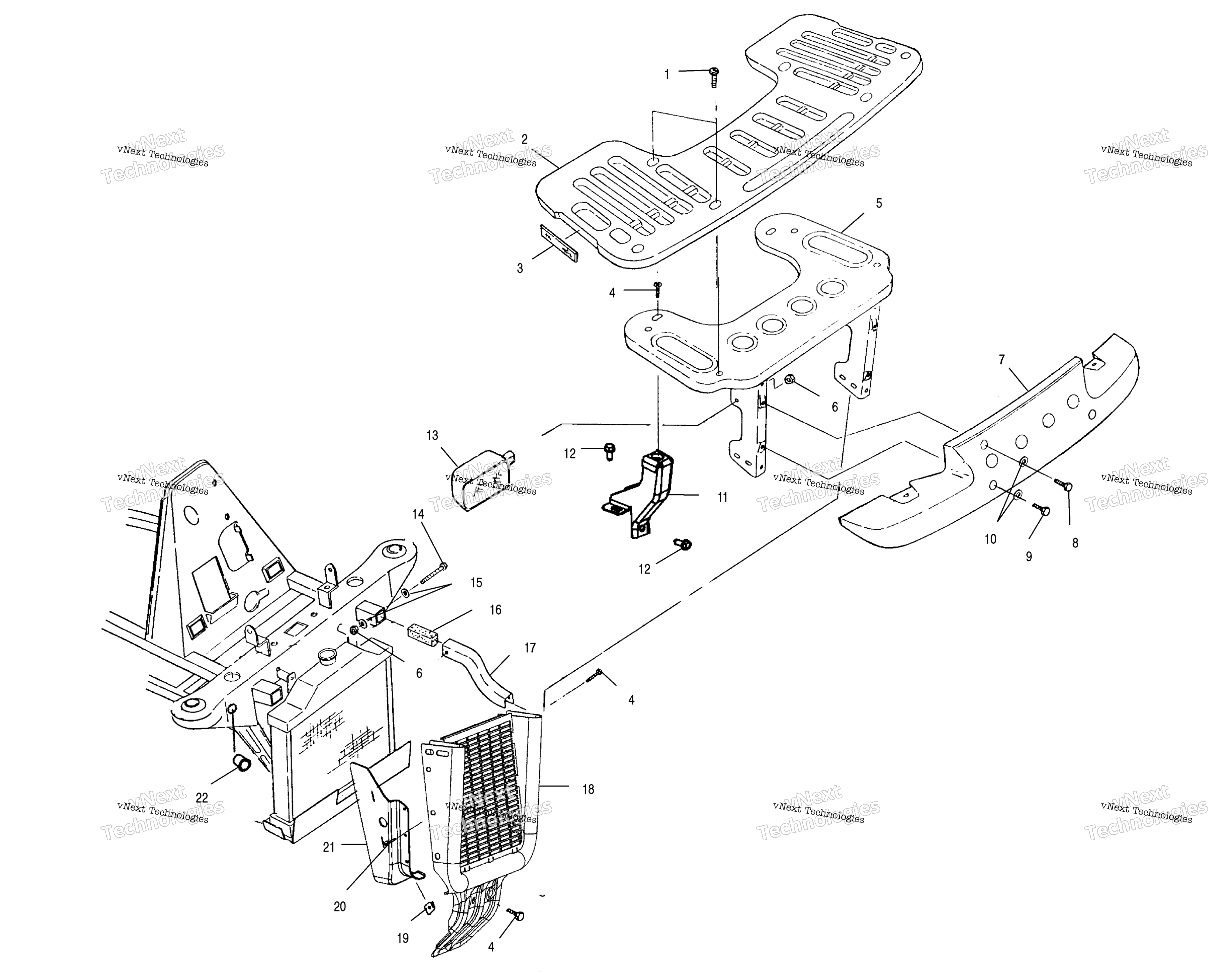 Передняя часть Rack & Bumper Mounting