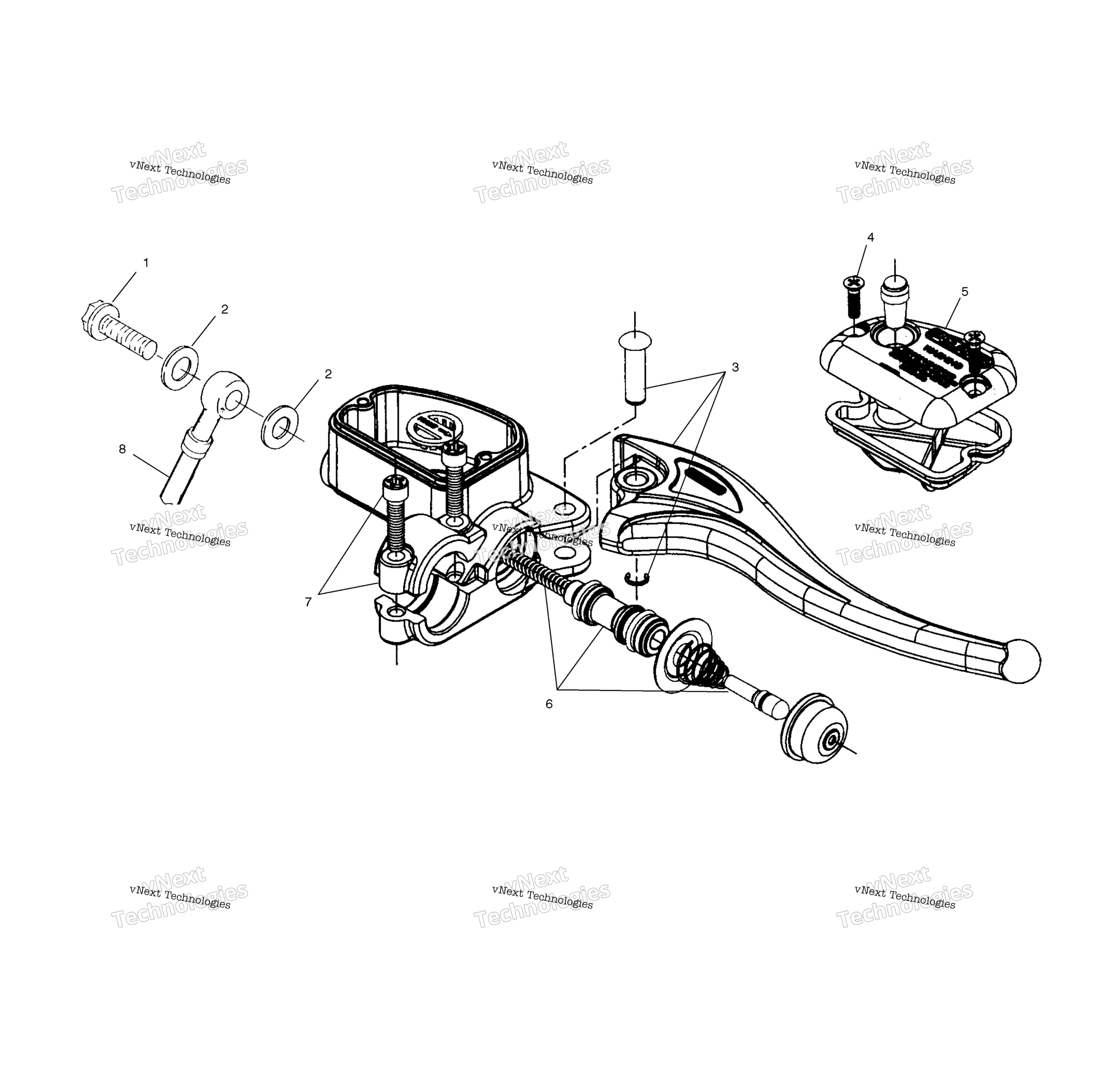 Органы управления Master Cylinder/Brake Line Rh /Da
