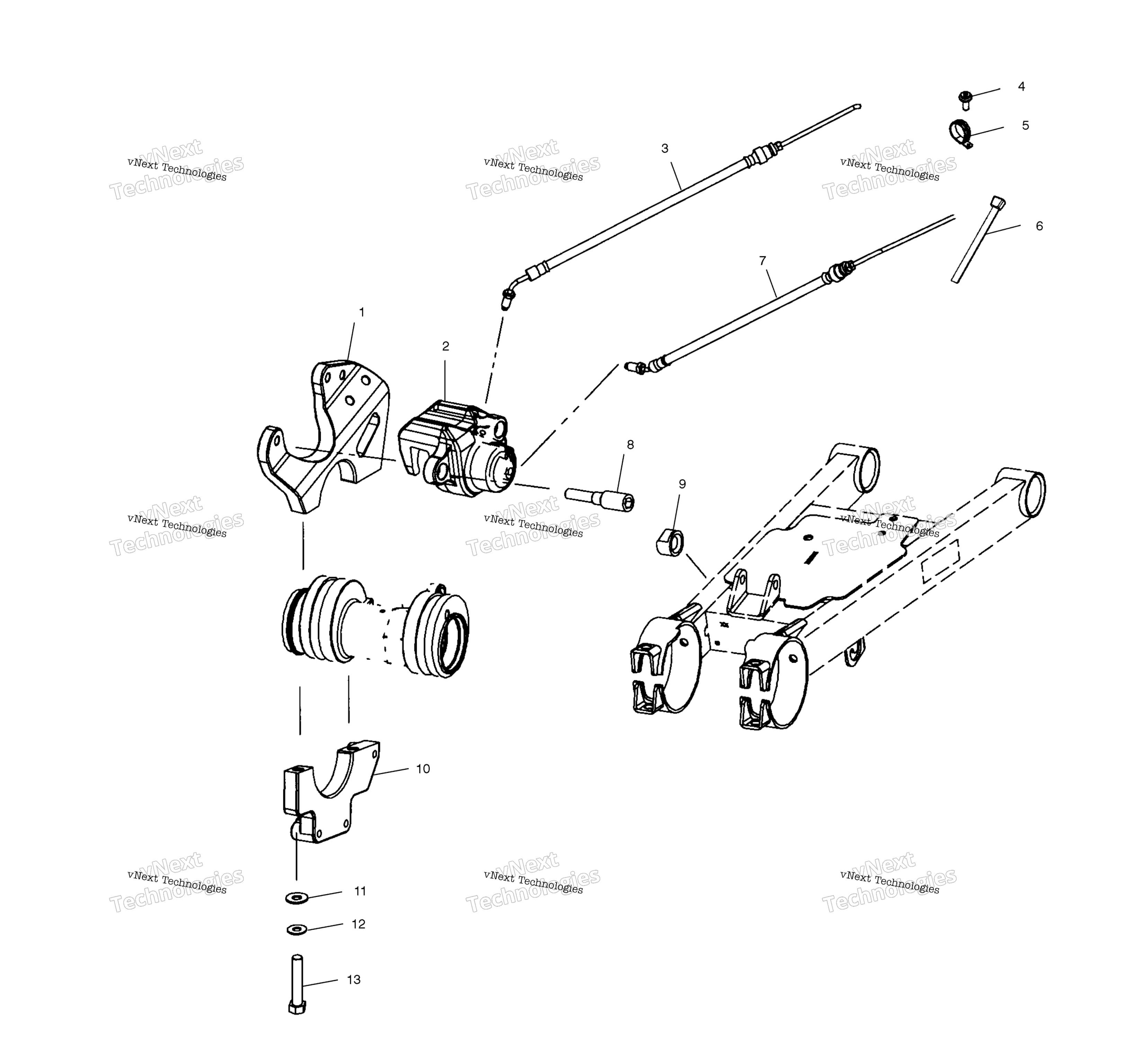 Задняя часть Caliper Mounting A02cl50aa/Da