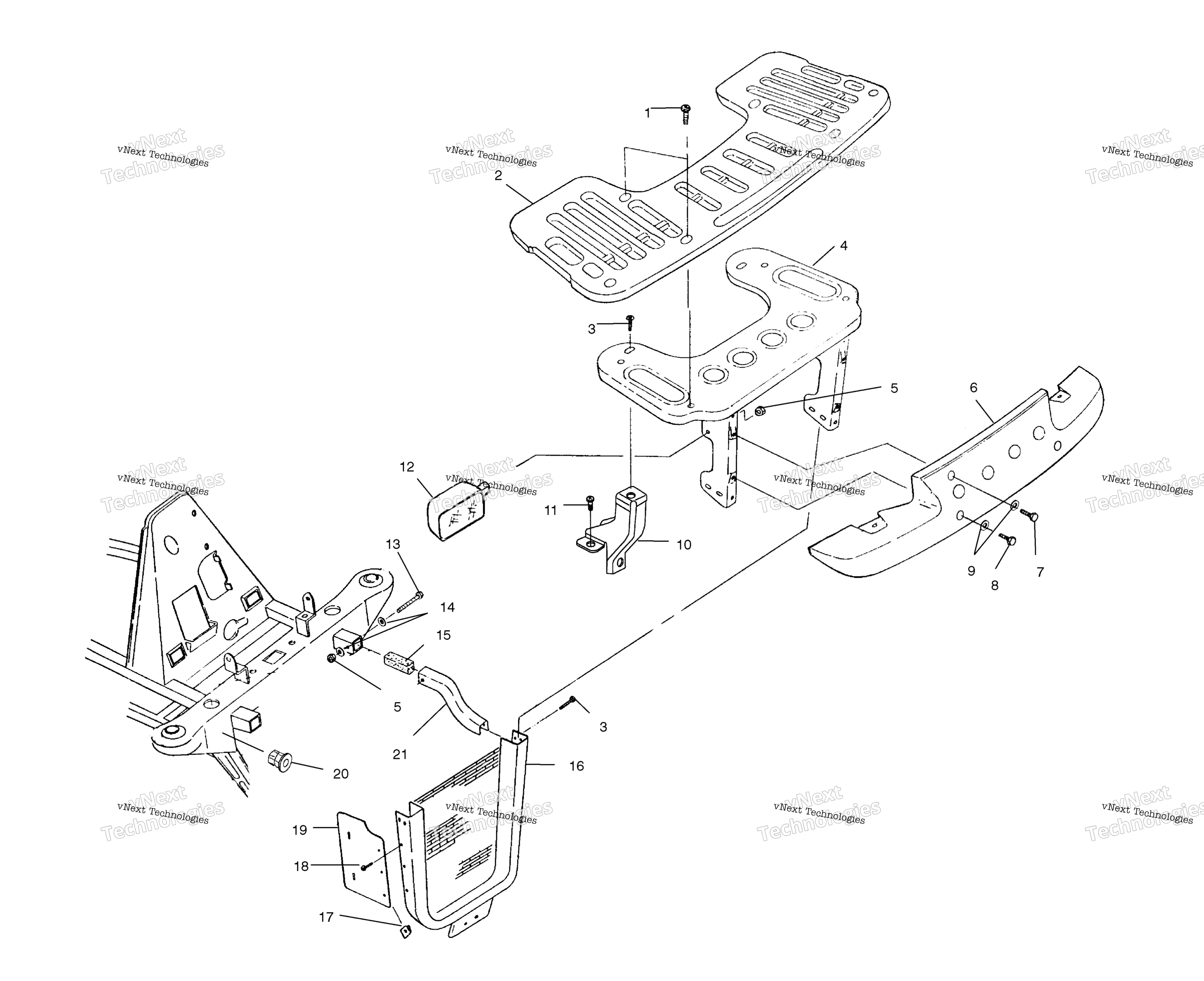 Передняя часть Rack & Bumper Mounting