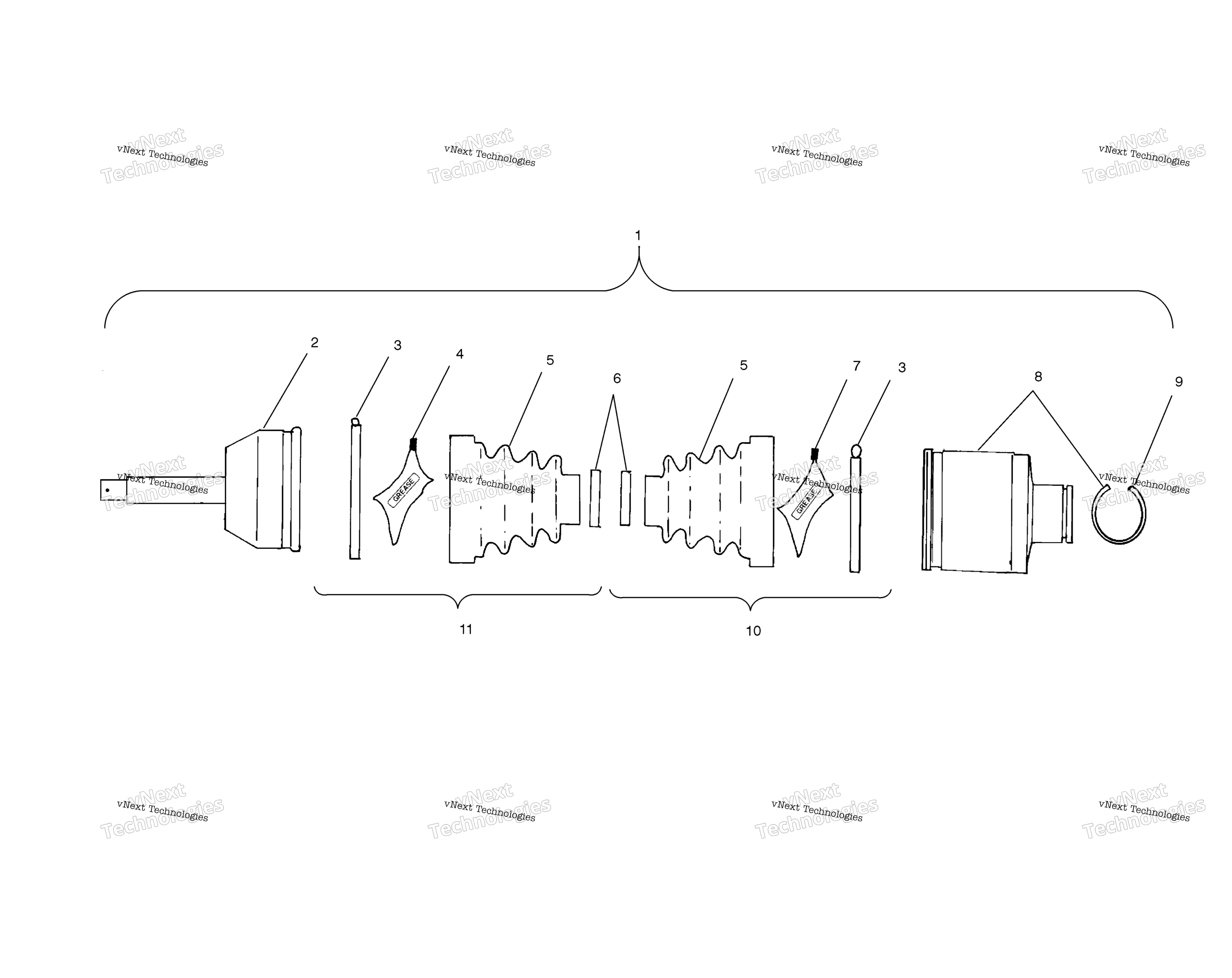 Задняя часть Drive Shaft /Af/Ag