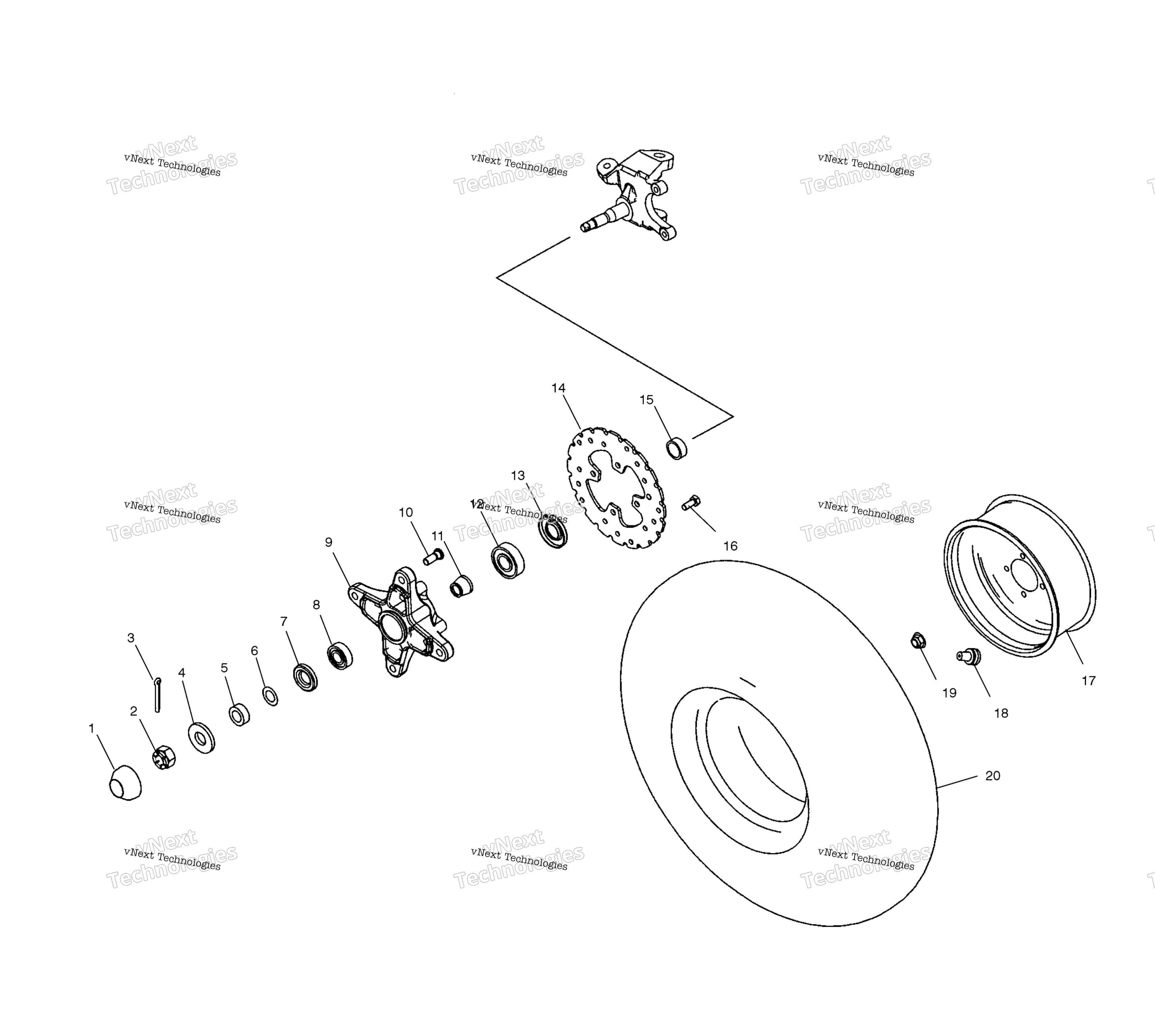 Передняя часть Hub & Front Wheel