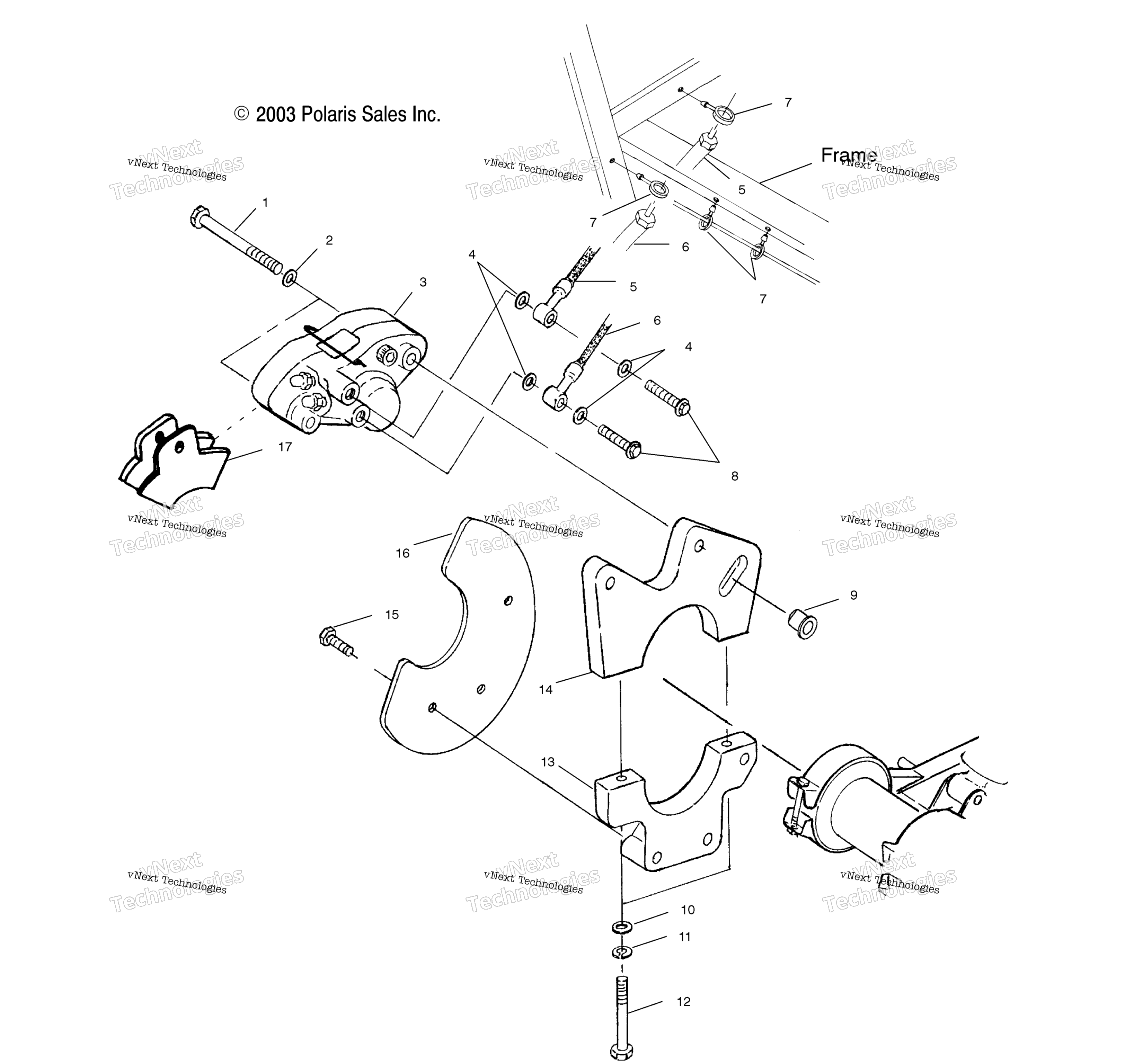 Задняя часть Caliper Mounting