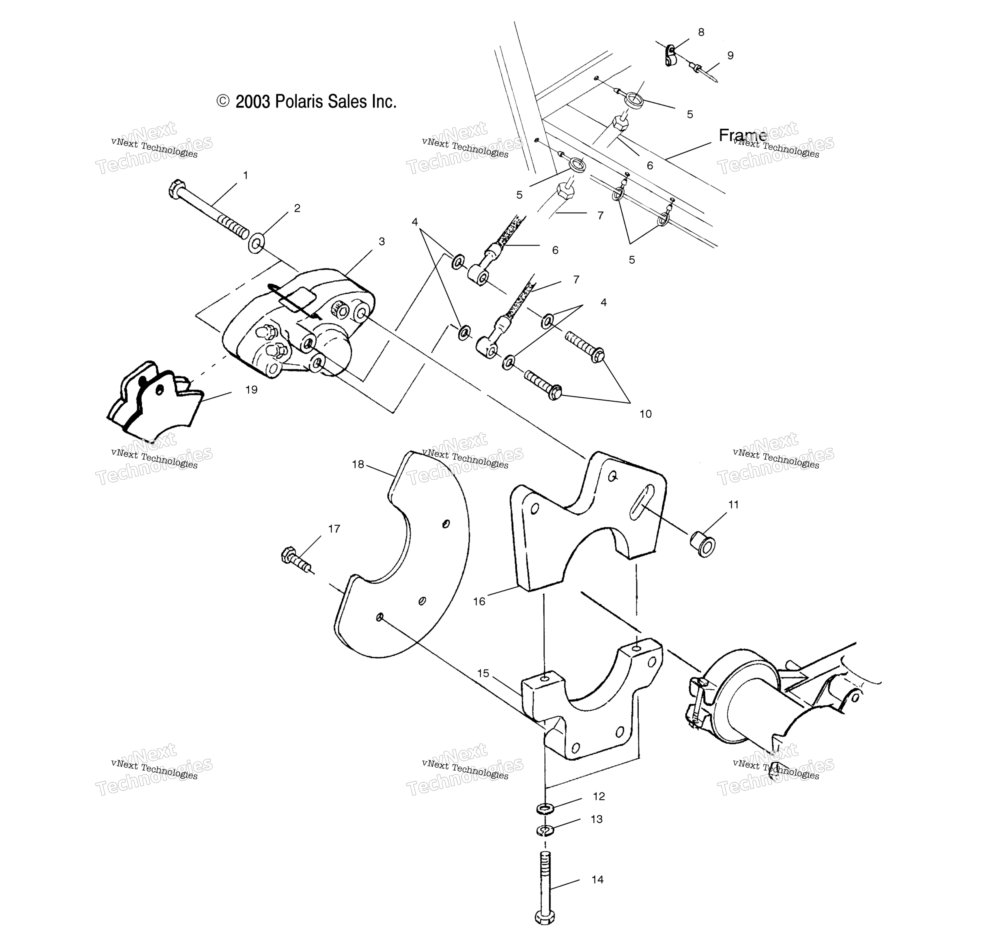 Задняя часть Caliper Mounting