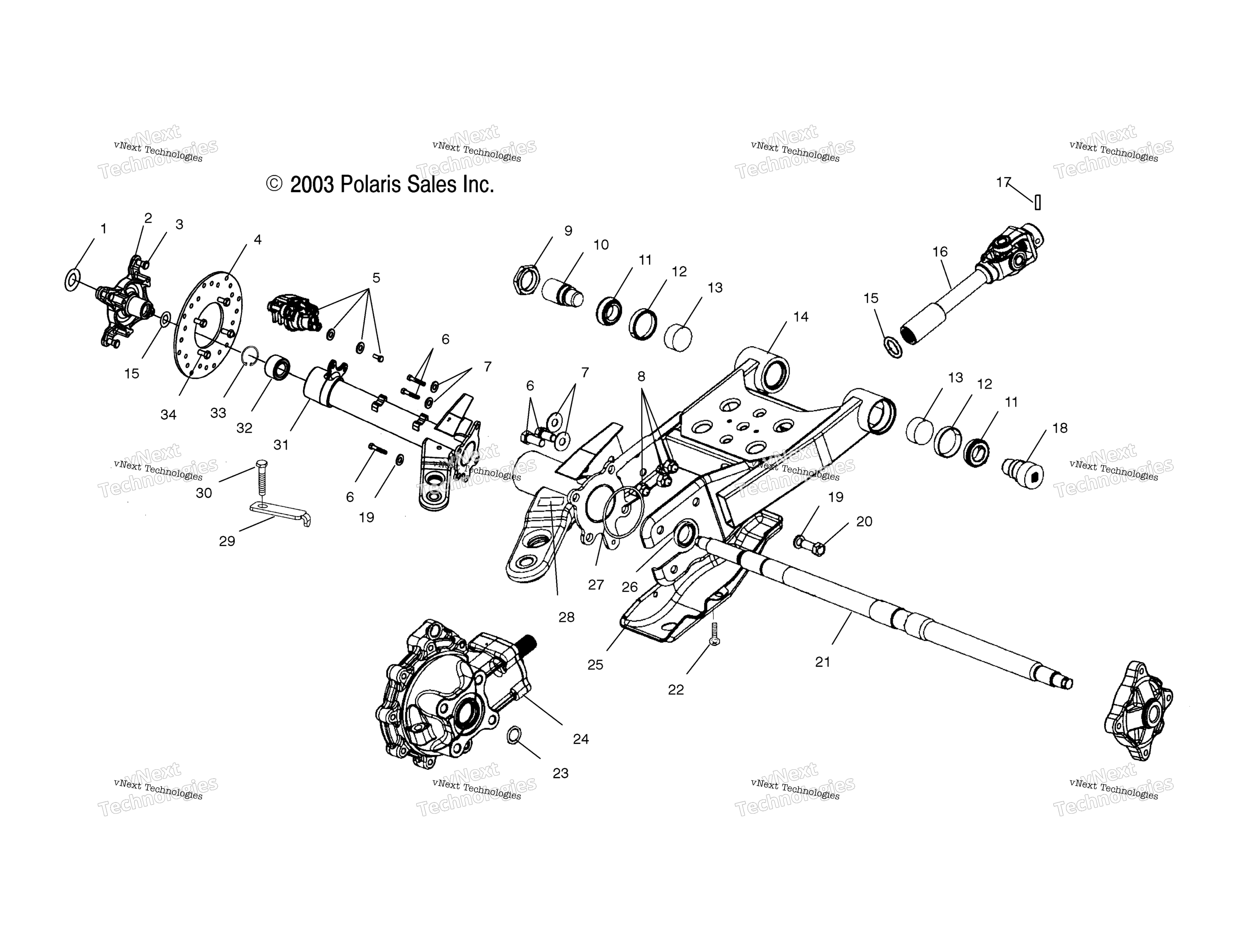 Swing Arm / задний / Gearcase крепление / Ab / Ac / Fb