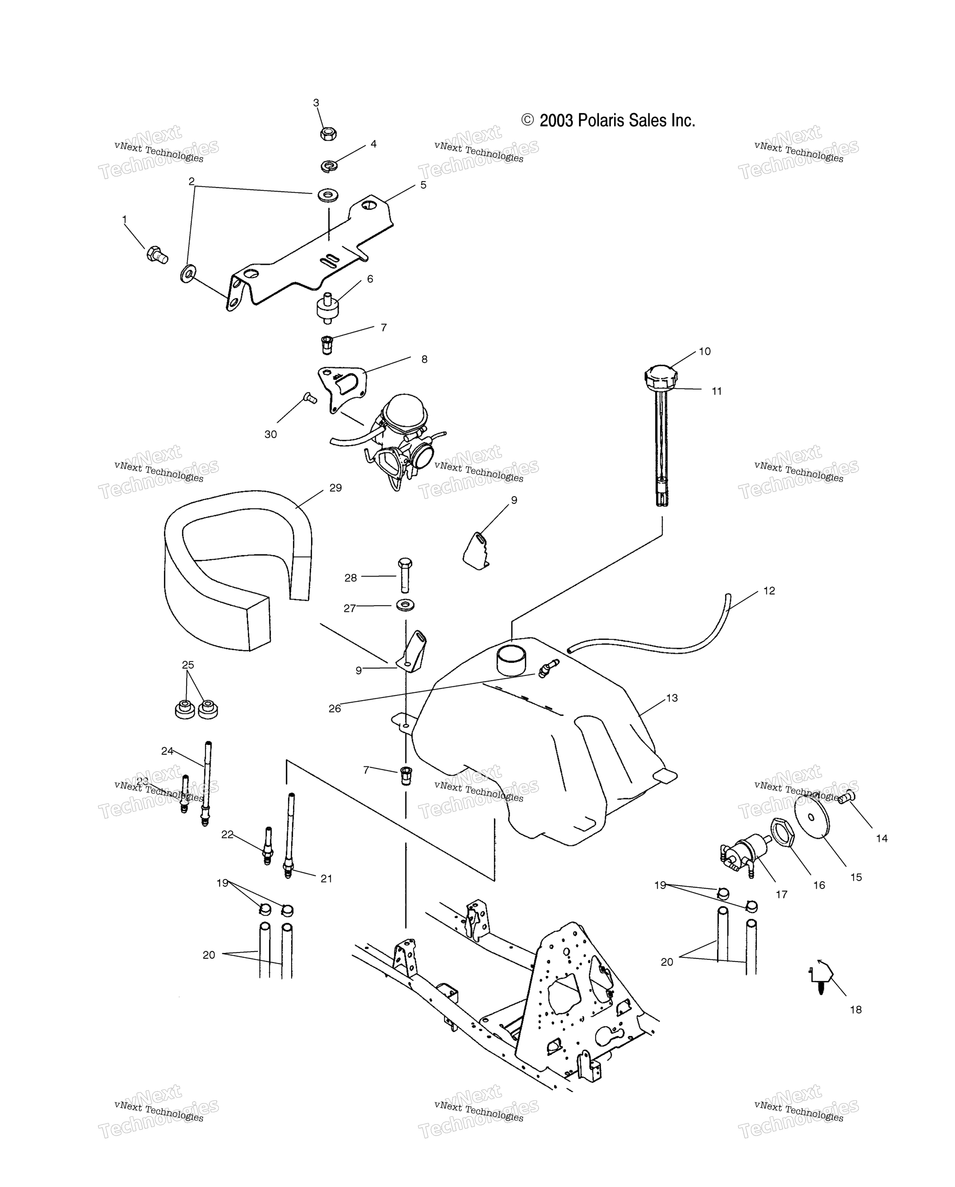 Топливный бак & Carburetor Mounting