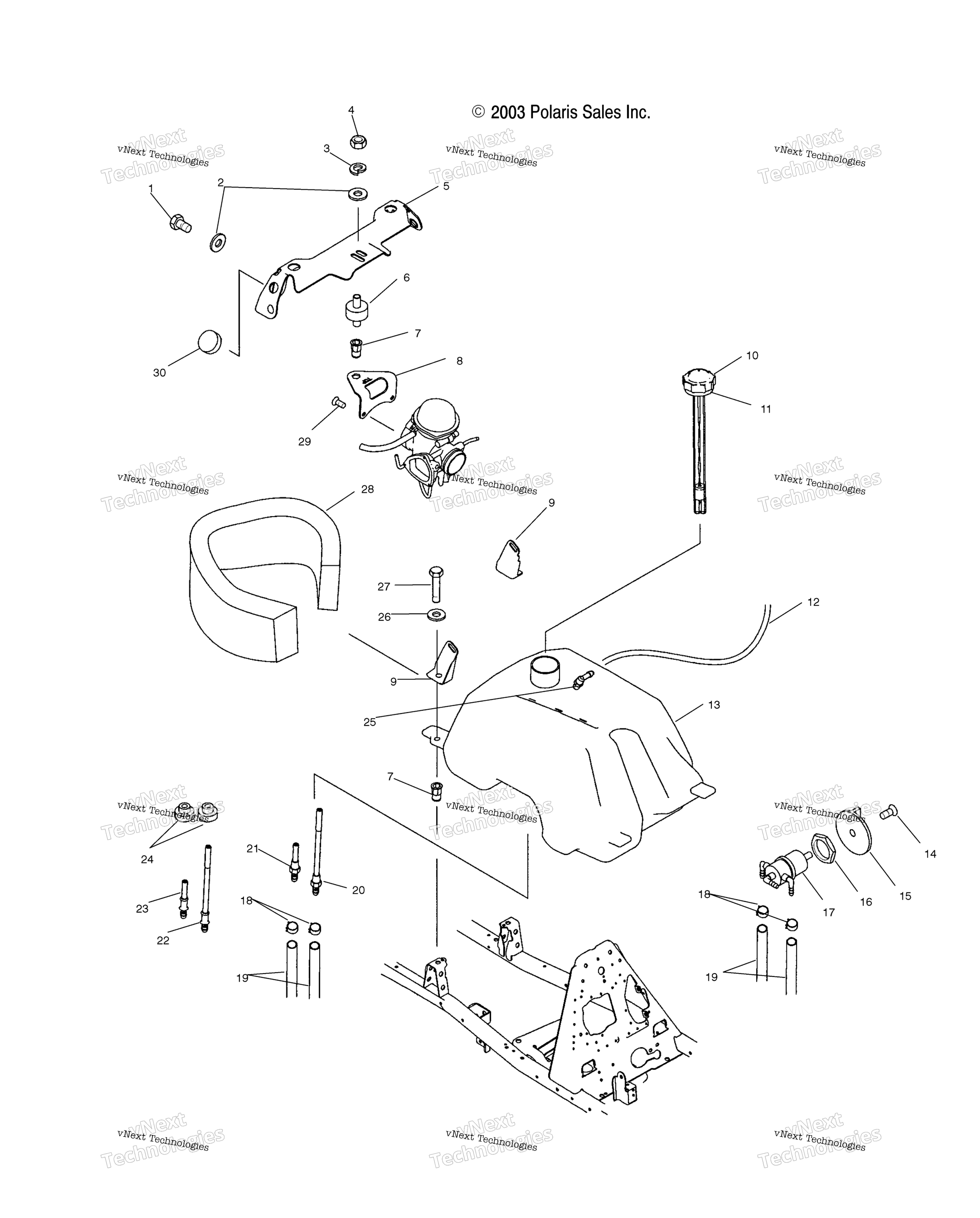 Топливный бак & Carburetor Mounting