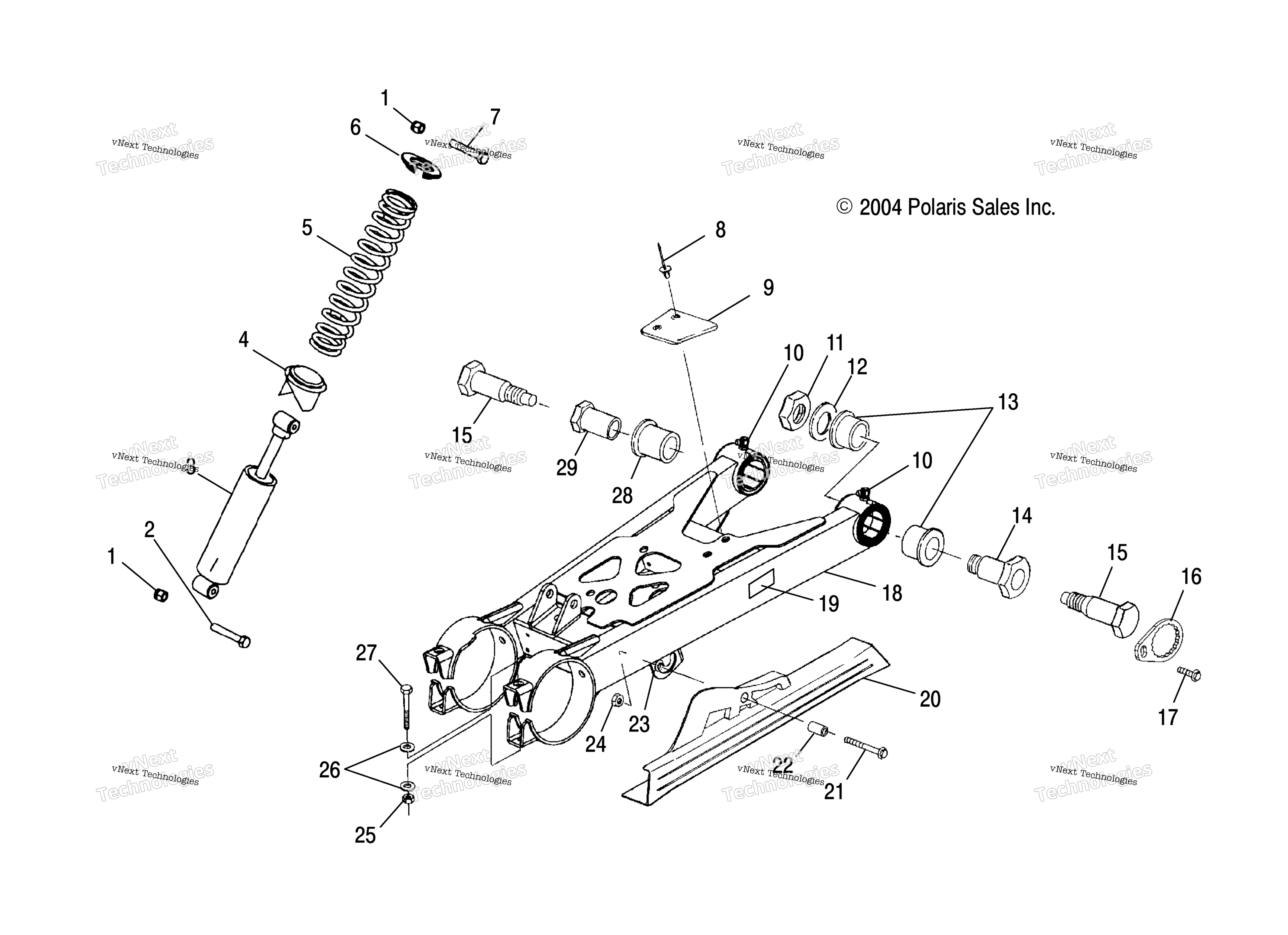 Swing Arm / Shock крепление / Cb