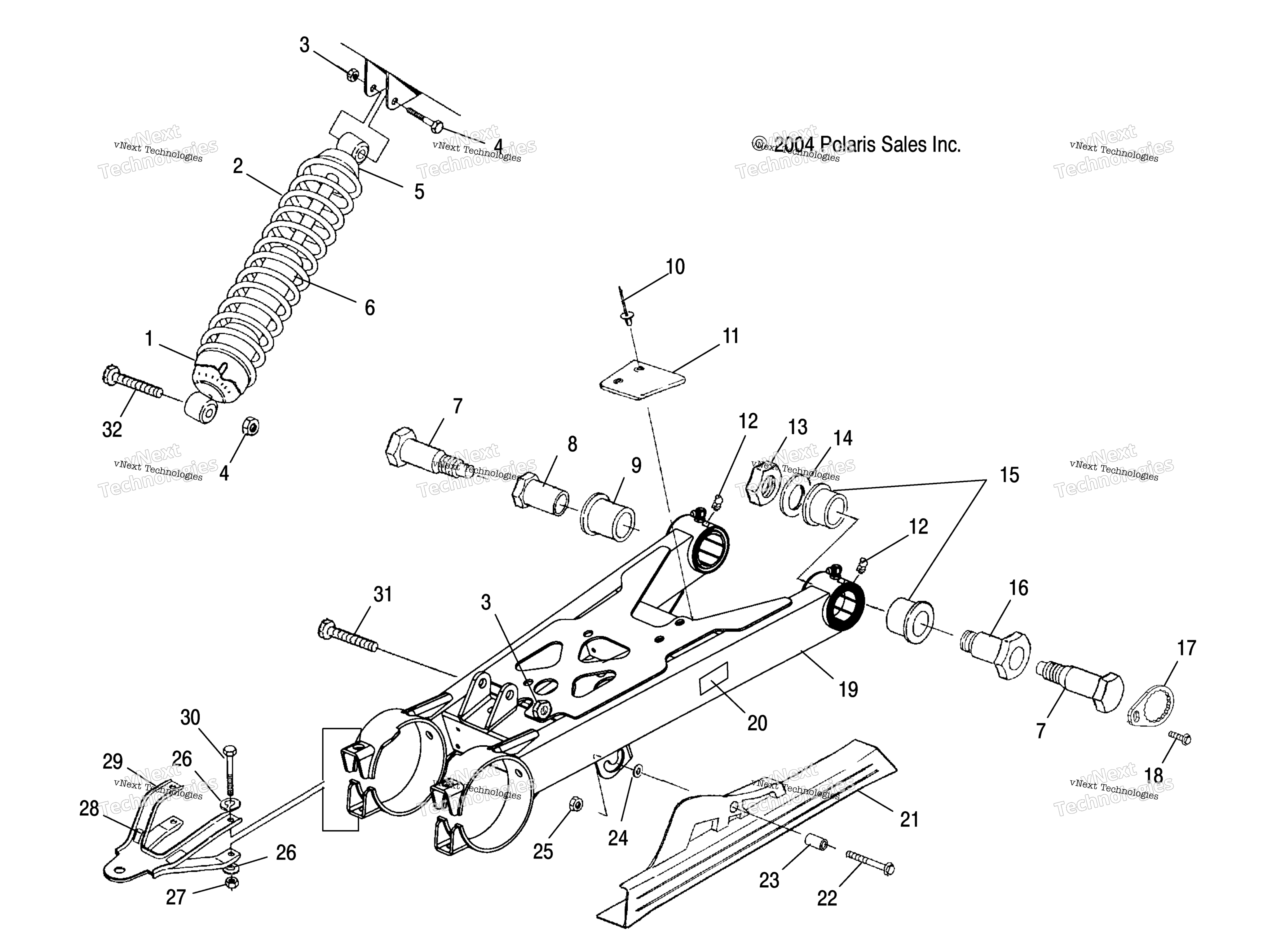 Swing Arm / Shock крепление / Ab / Ac / Fa