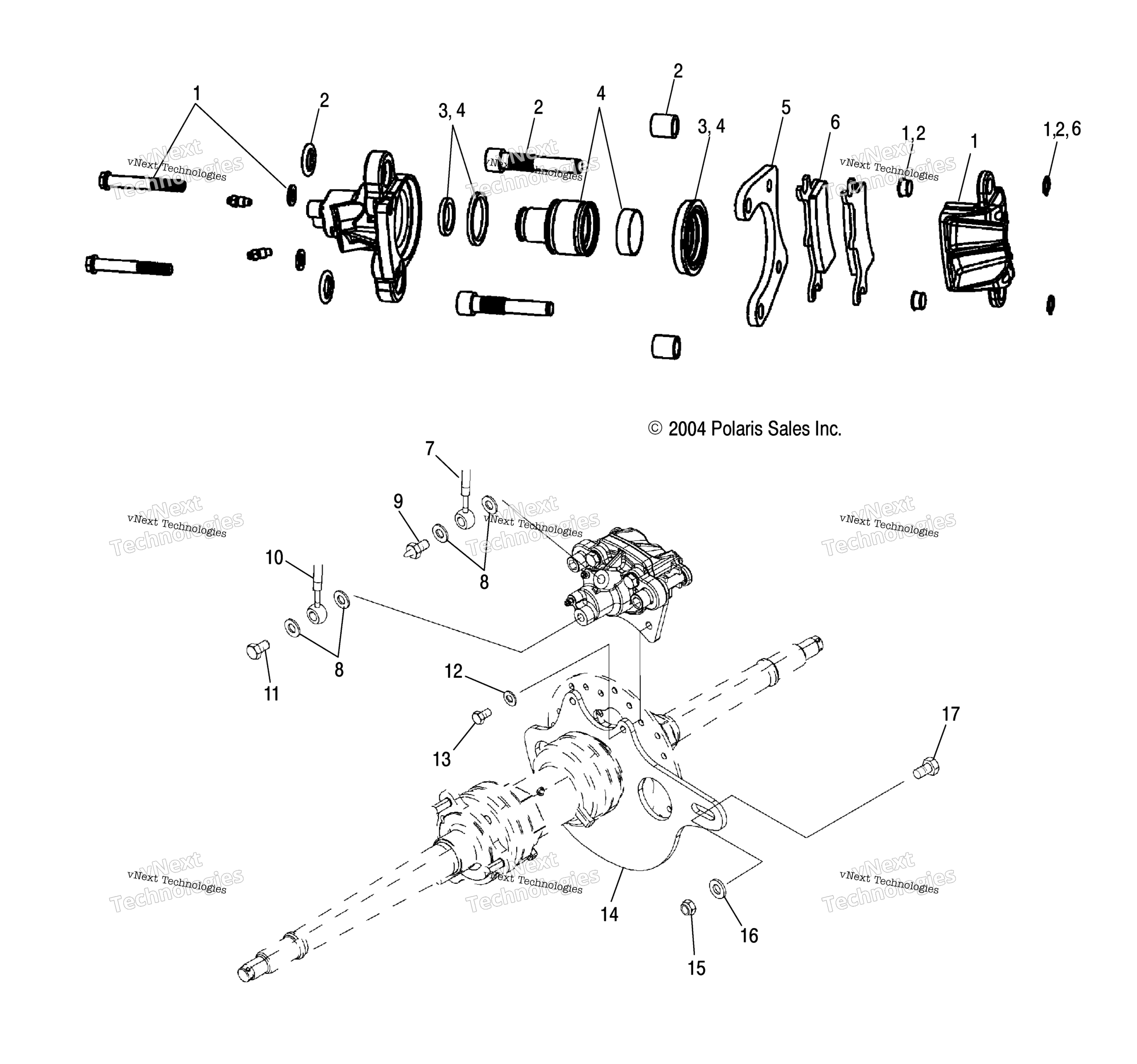 Caliper Mounting, задний