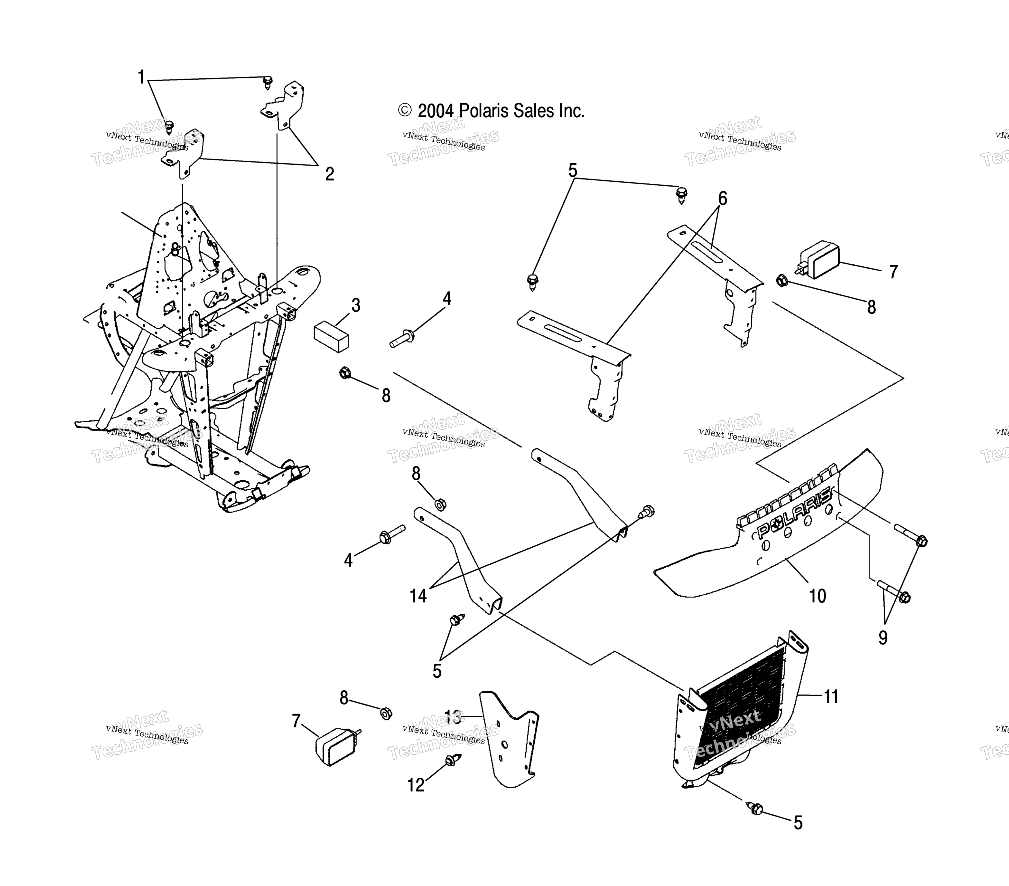 Передняя часть Rack & Bumper Mounting