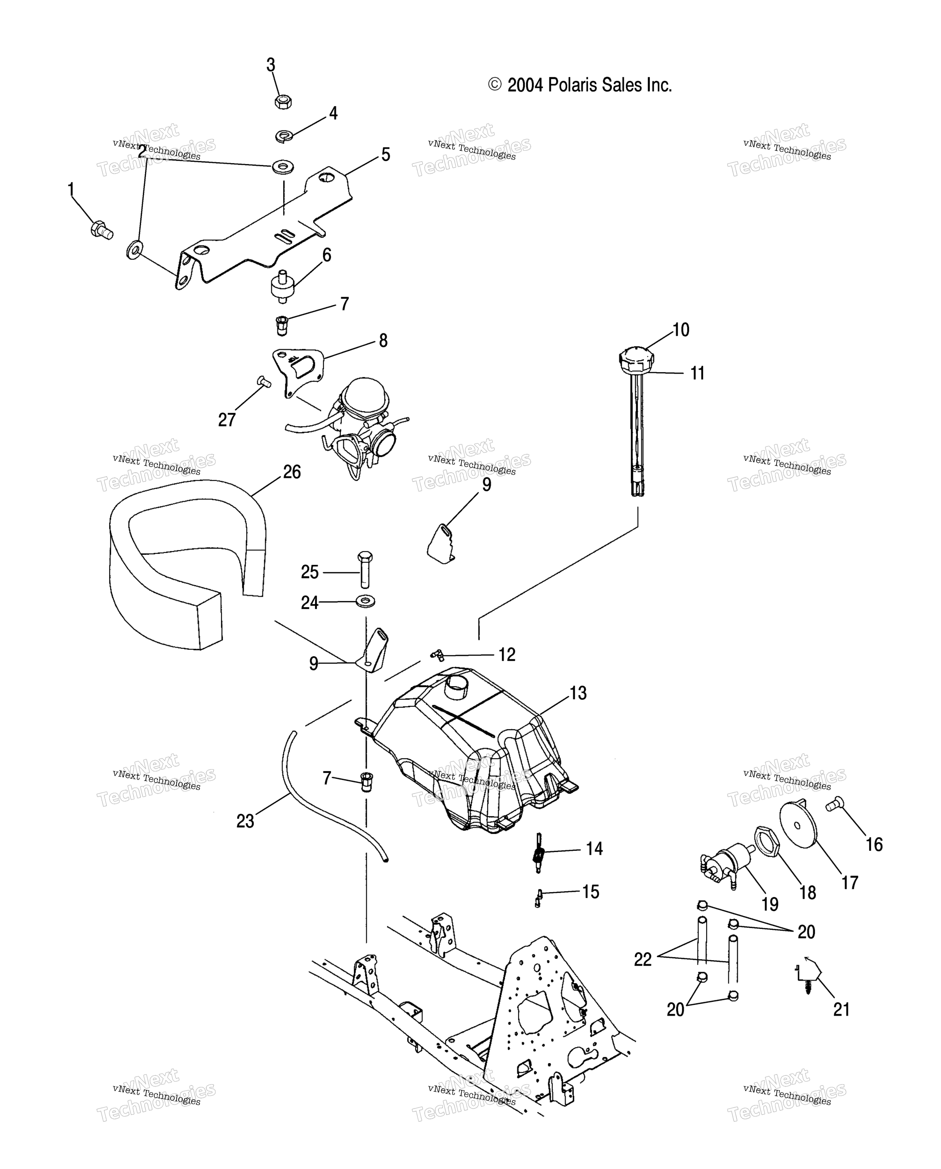 Топливный бак & Carburetor Mounting