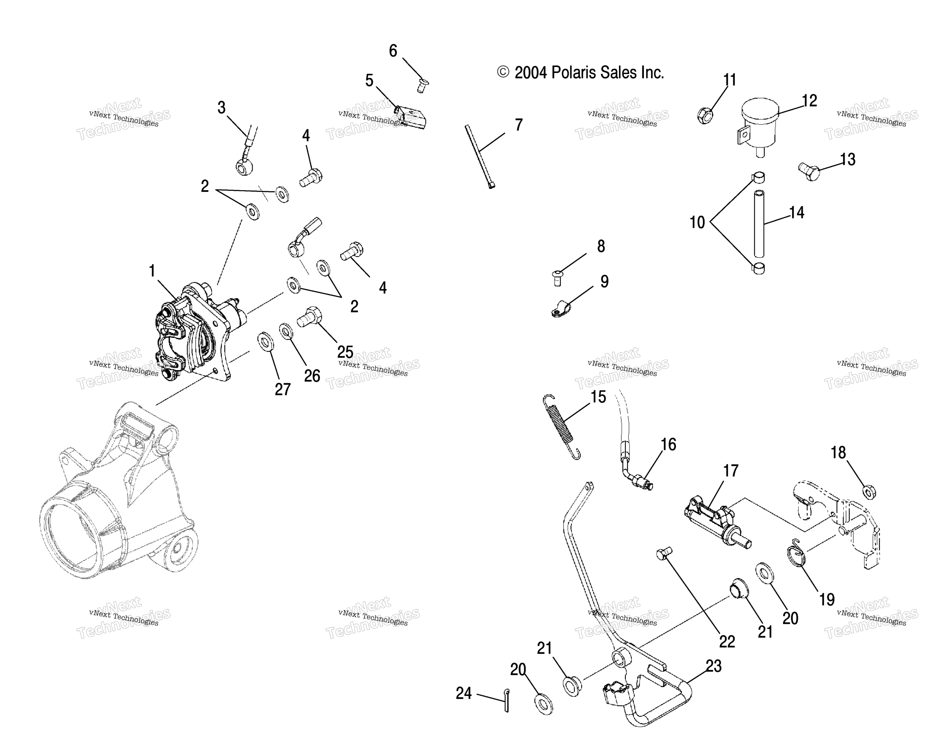 Master Cylinder, задний & Foot Pedal / Ac / Ag / Ah / Al / At / Fb