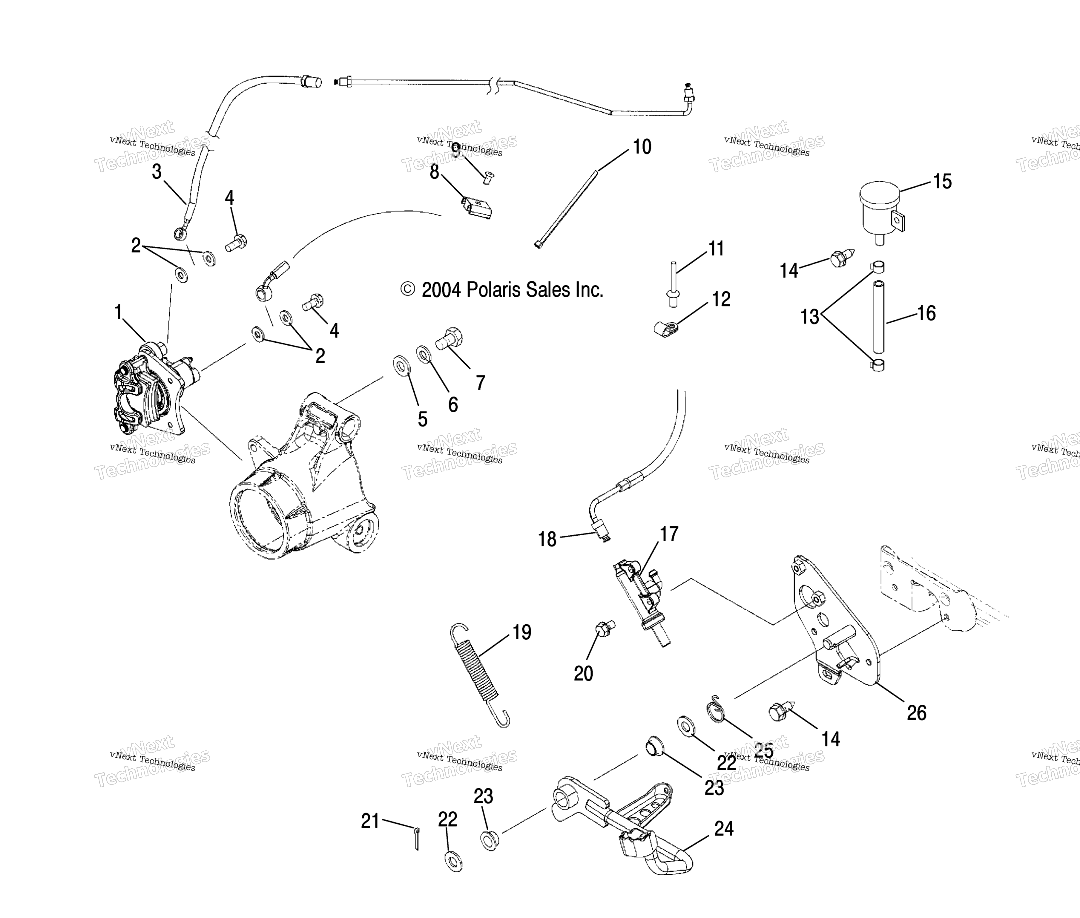 Master Cylinder, задний & Foot Pedal / As / At / Au / Aw