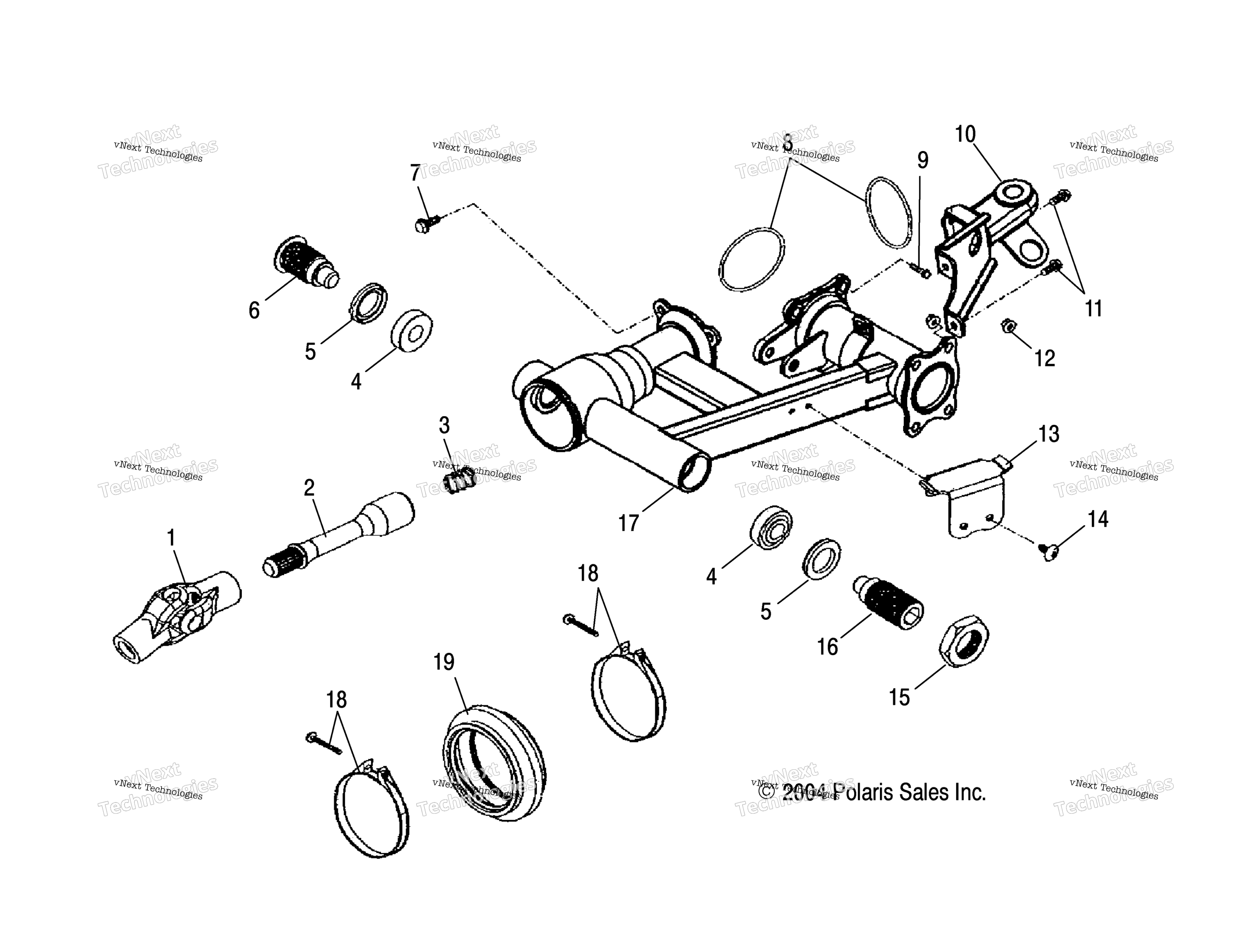 Swing Arm, задний / Eb / Ec / Ed