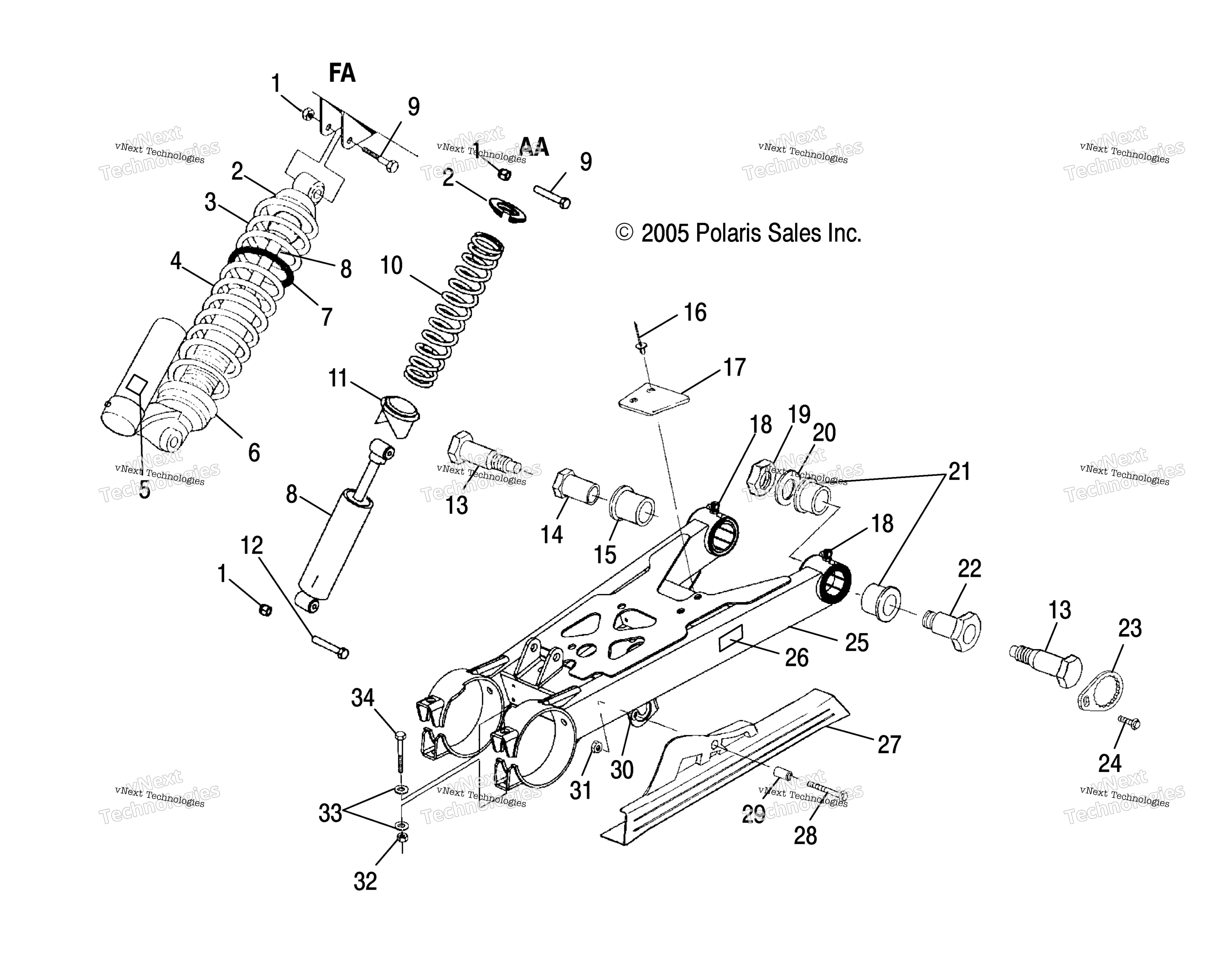 Swing Arm / Shock крепление / Fa