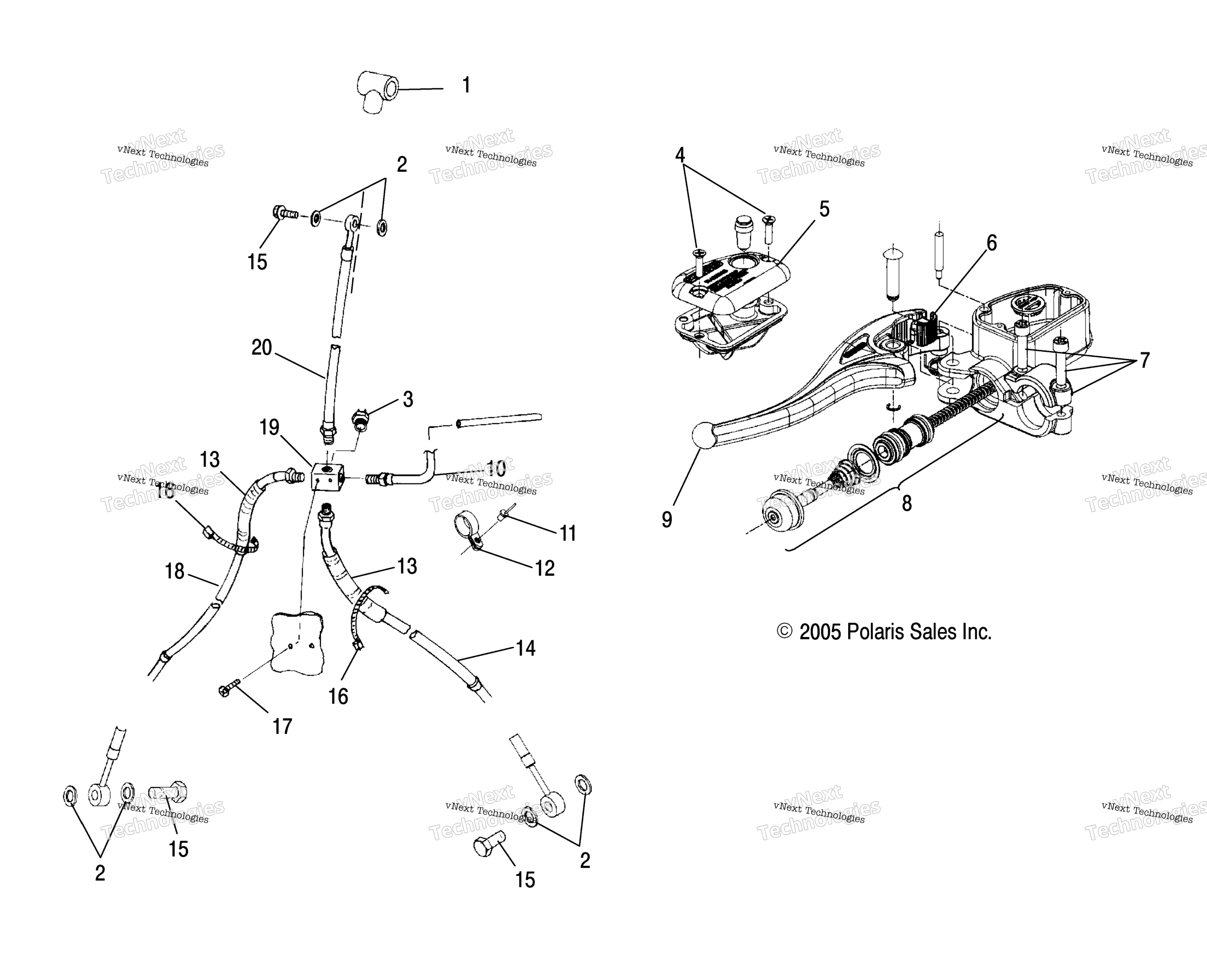 Органы управления Master Cylinder/Brake Line