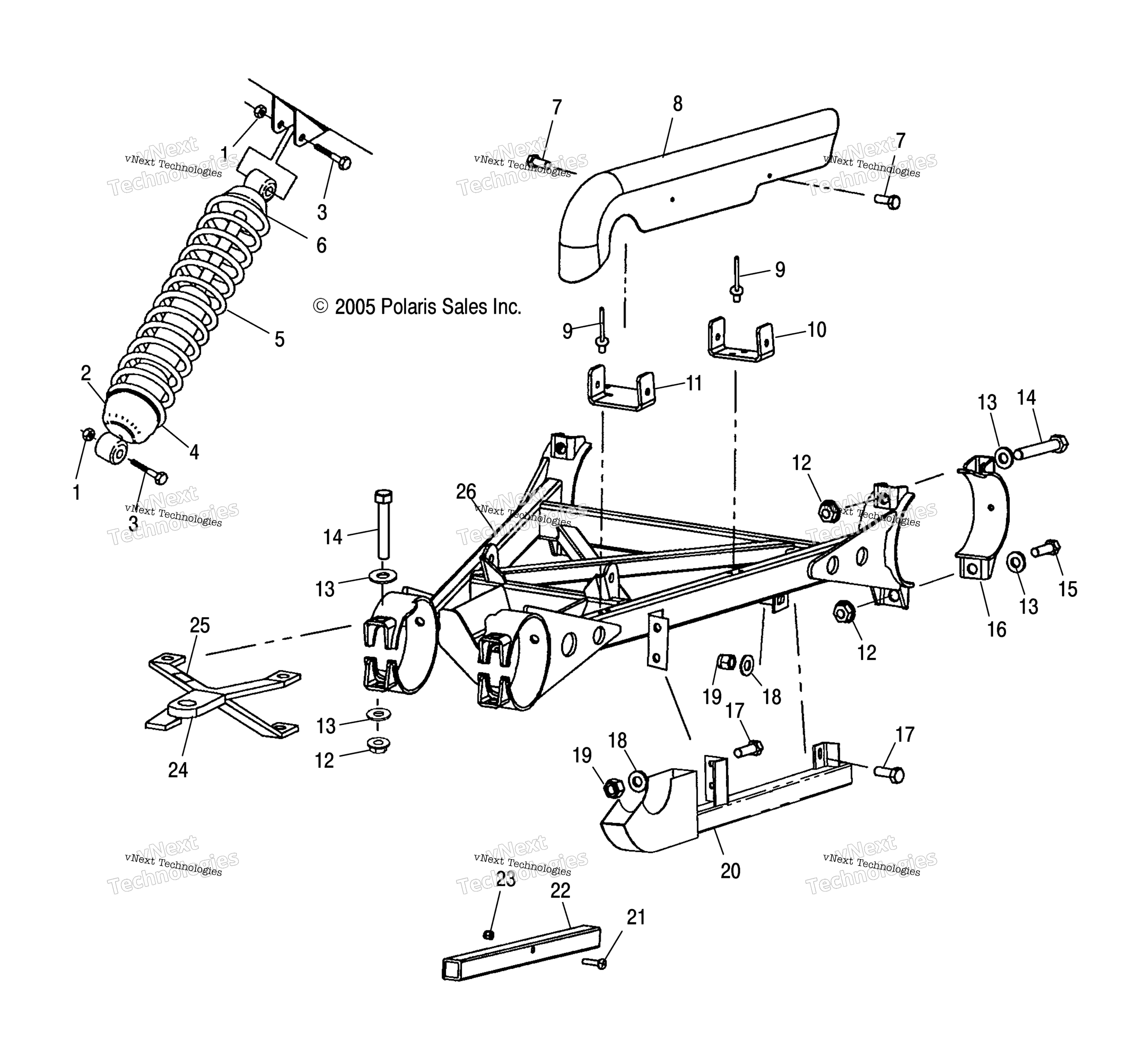 Swing Arm Weldment, задний