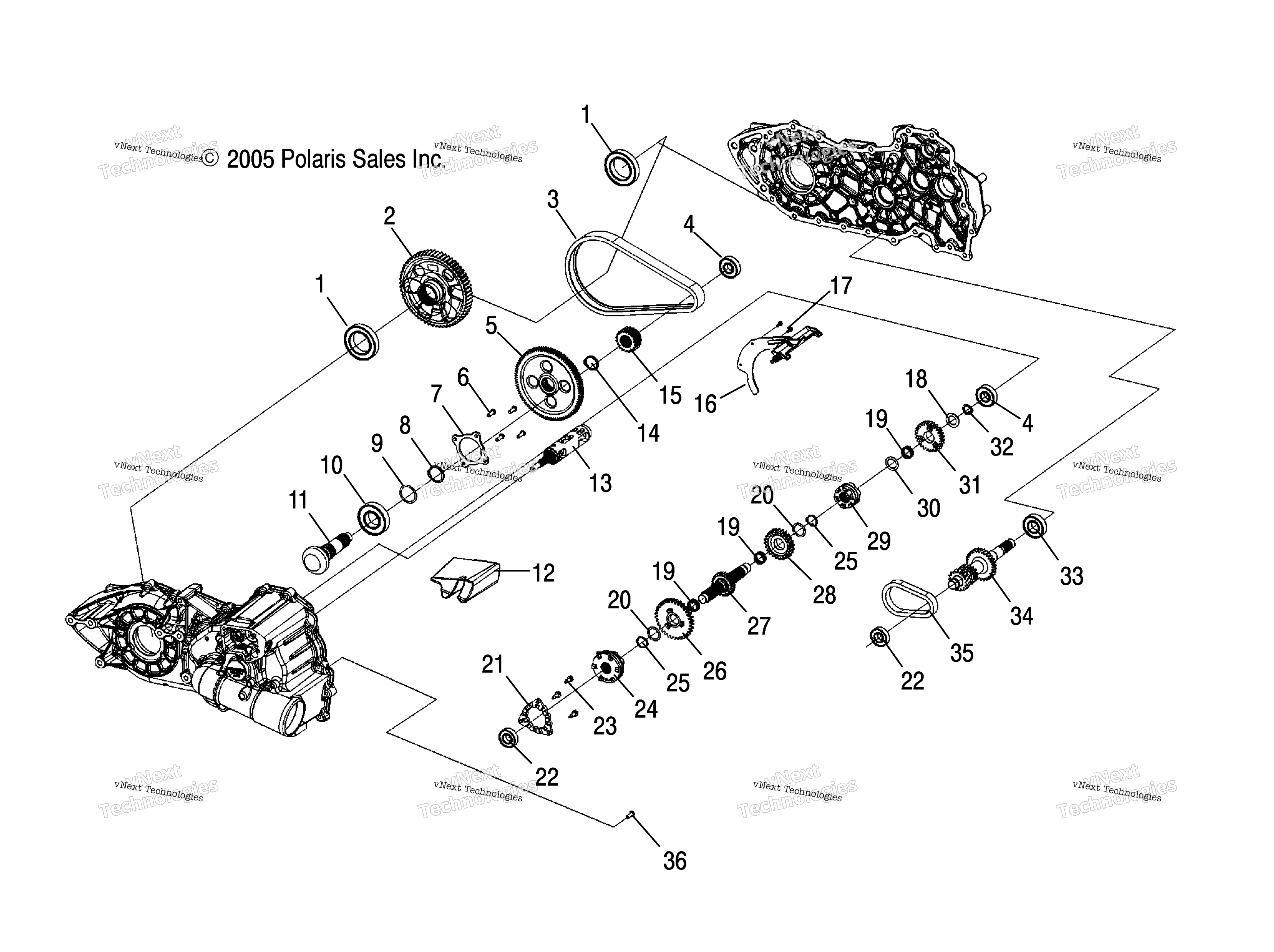 Gearcase, Internal / Ax / Ay / Az / Al / At