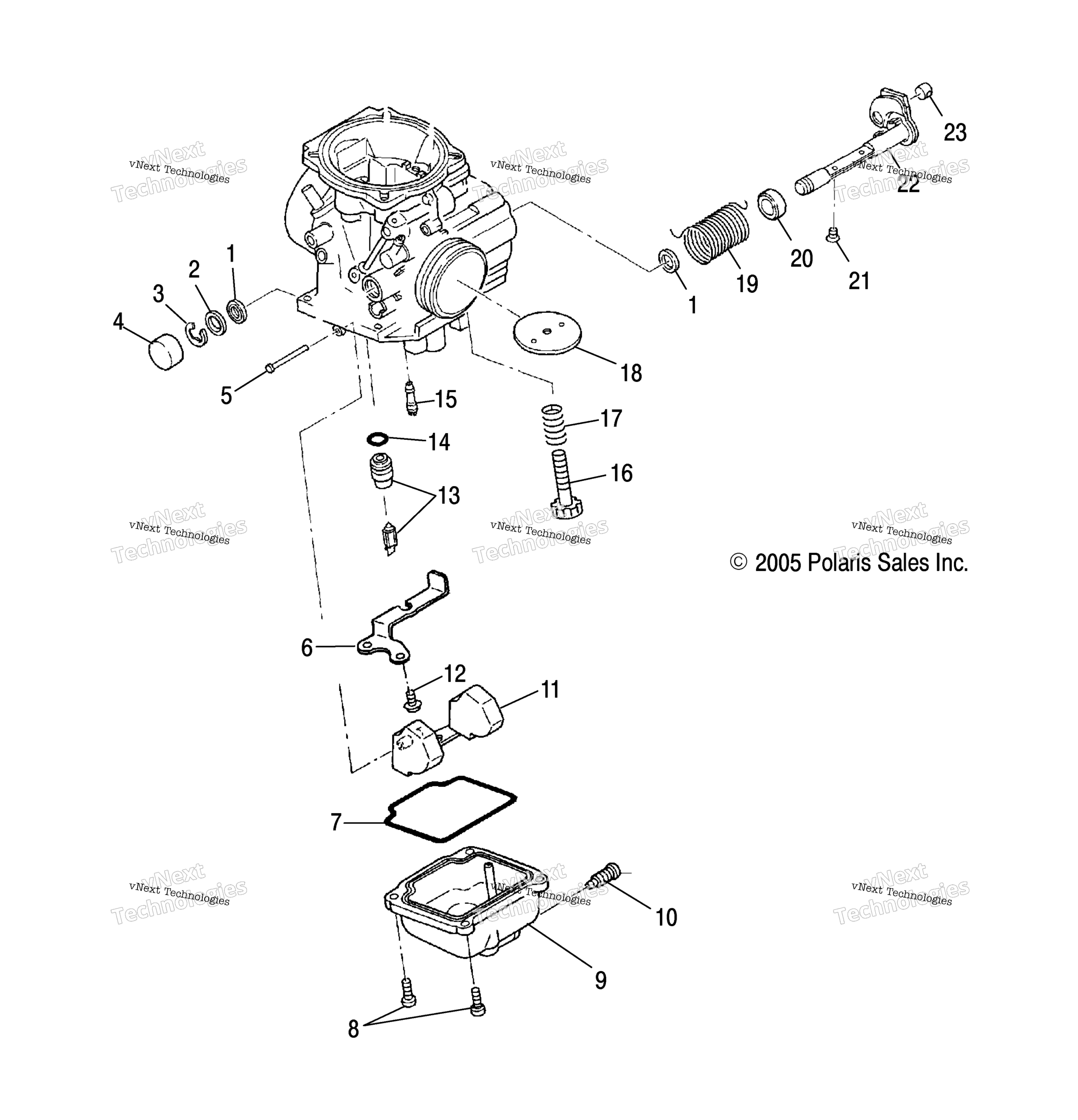 Engine, Carburetor, нижний