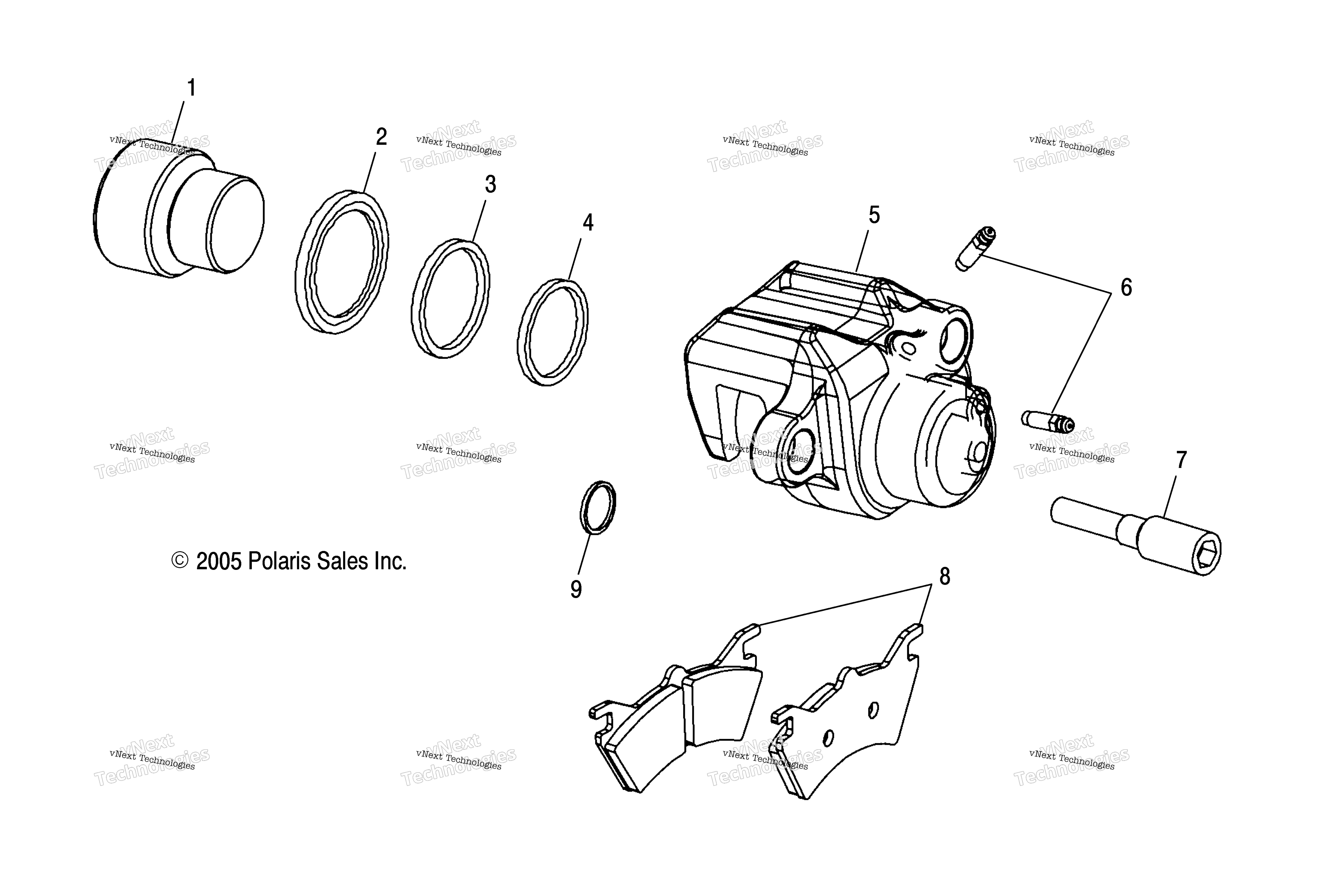 Тормоз Caliper, Rear