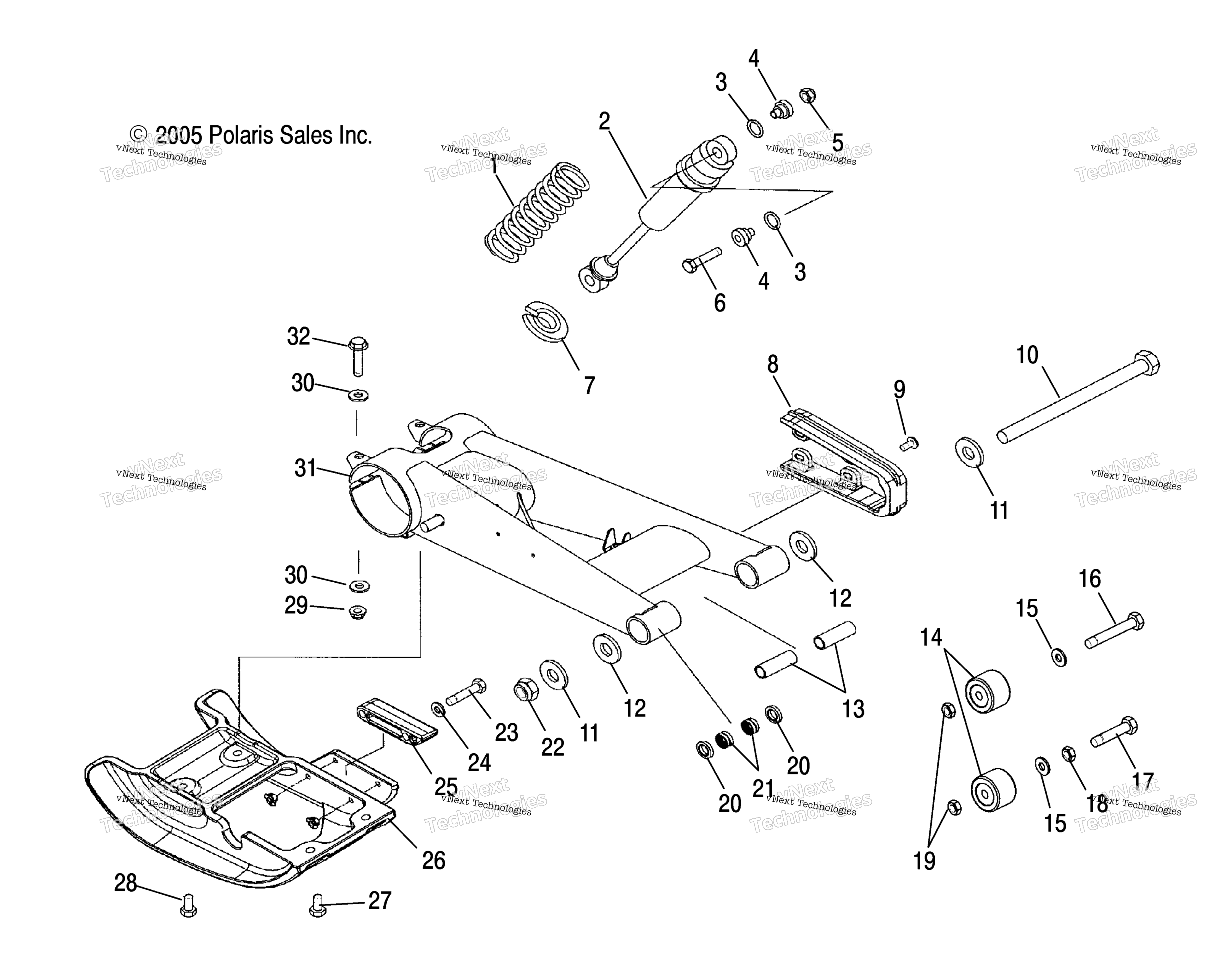 Suspension, Rear, Swing рычаг