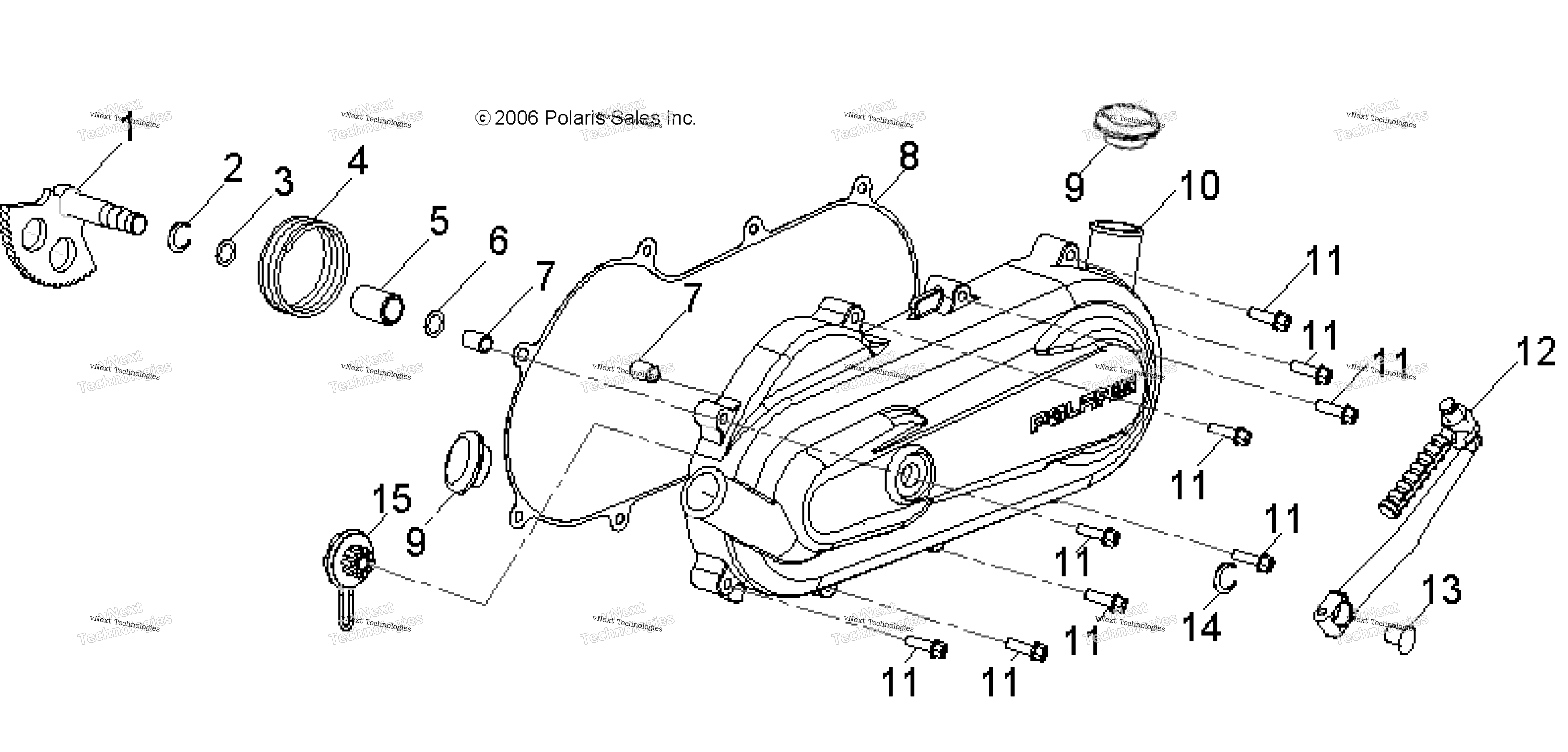 Engine, Kick Start / Crankcase Cover, Lh