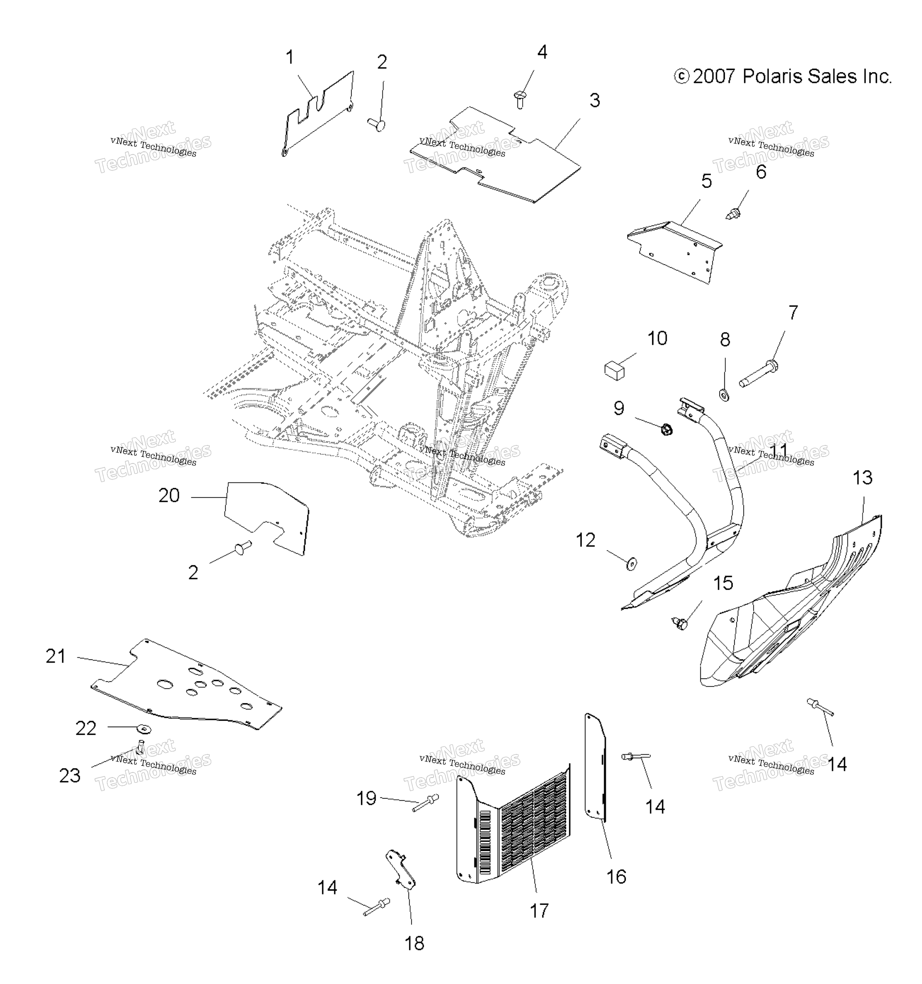 Chassis, передний Bumper & Shields