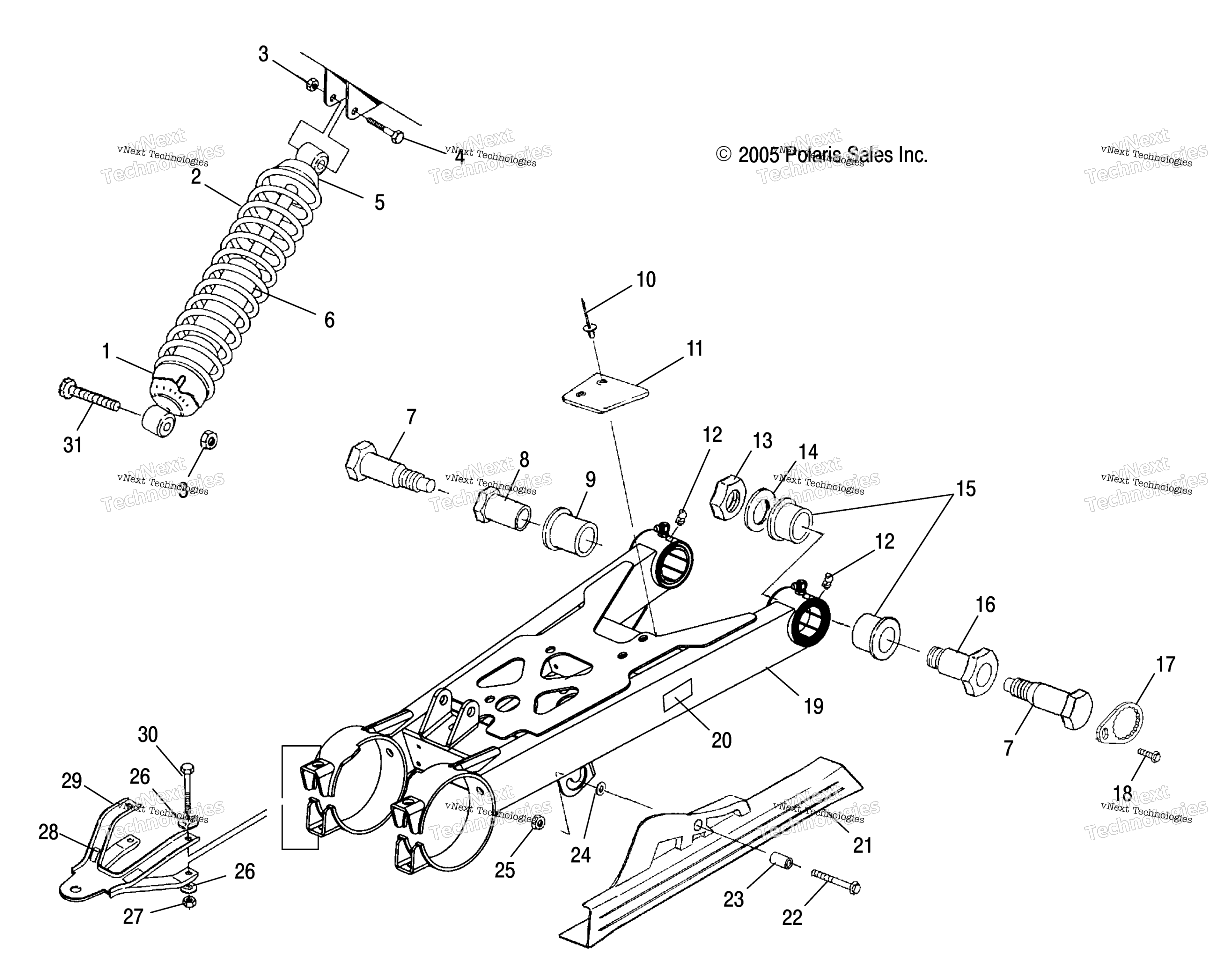 Suspension, Swing Arm & задний Shock