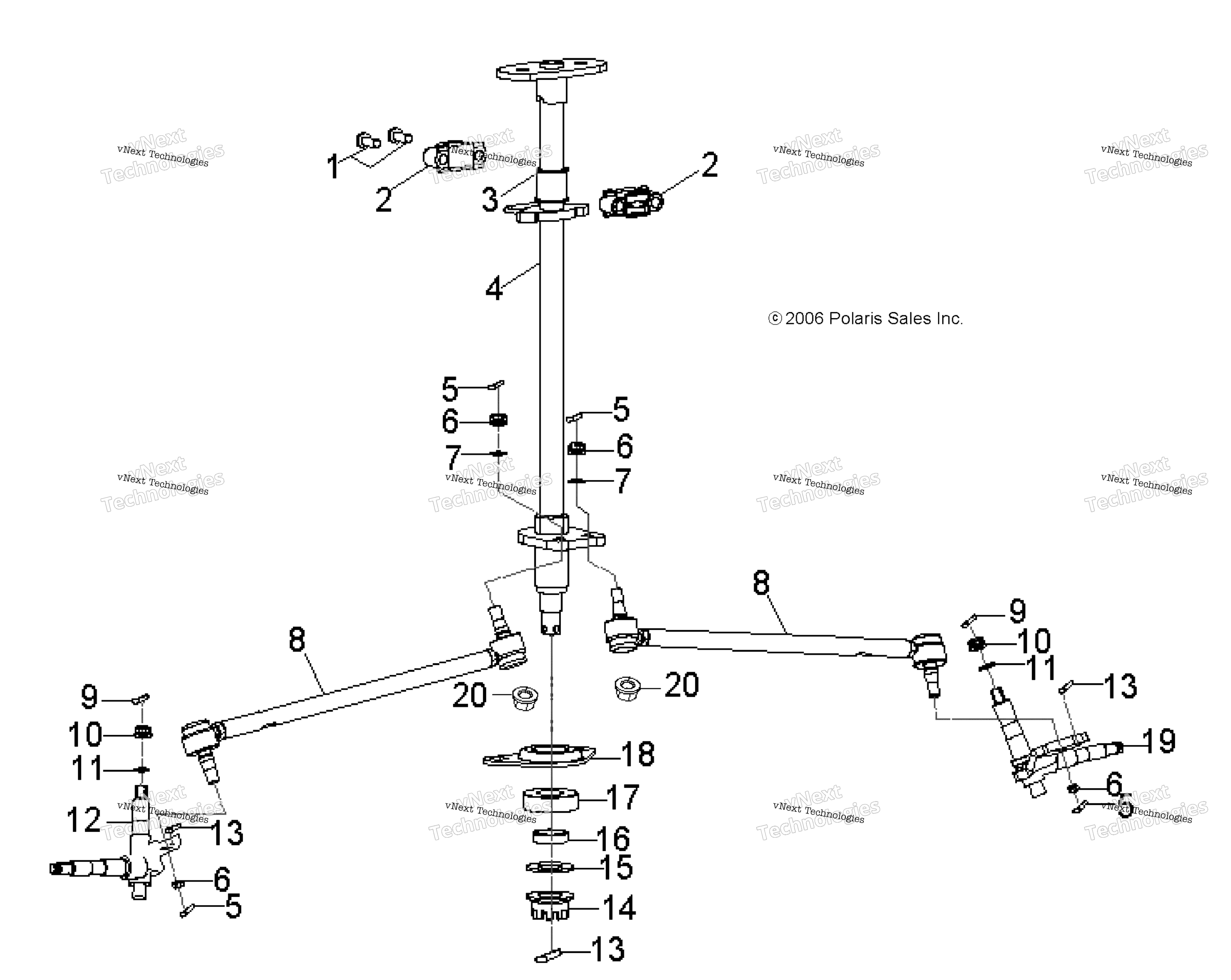 Steering, рулевое управление Post & тяга стержень Asm