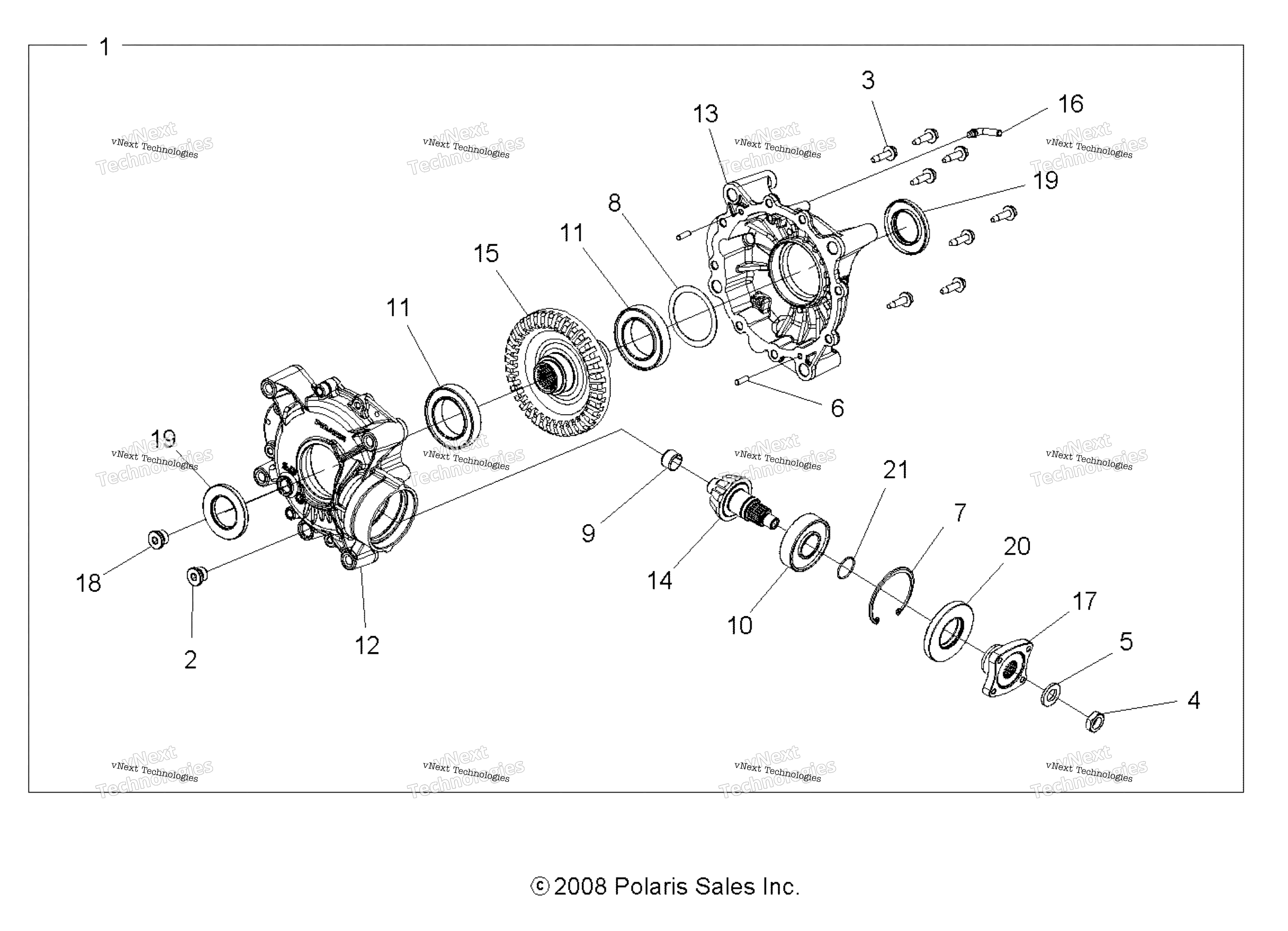 Привод Train, Rear Gearcase Internals