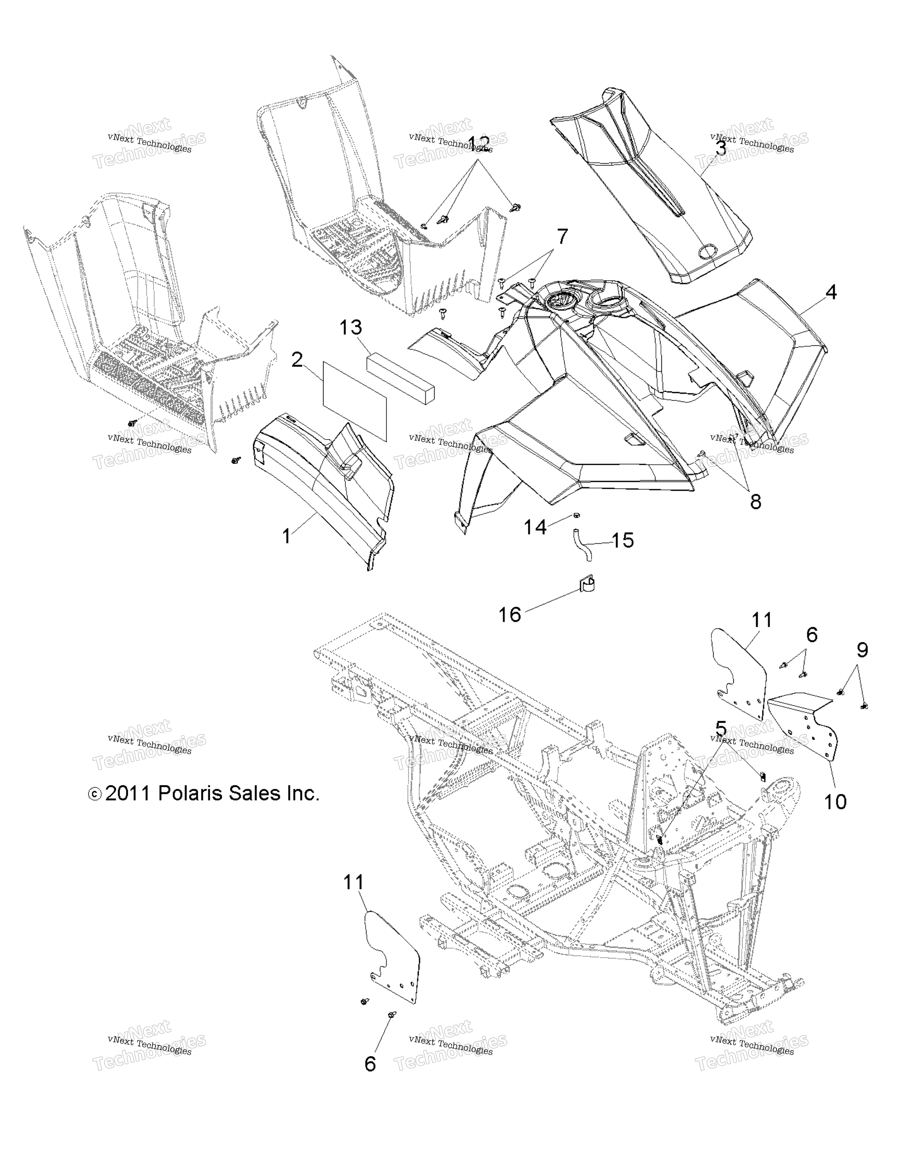 Body, передний Cab & Side Panels