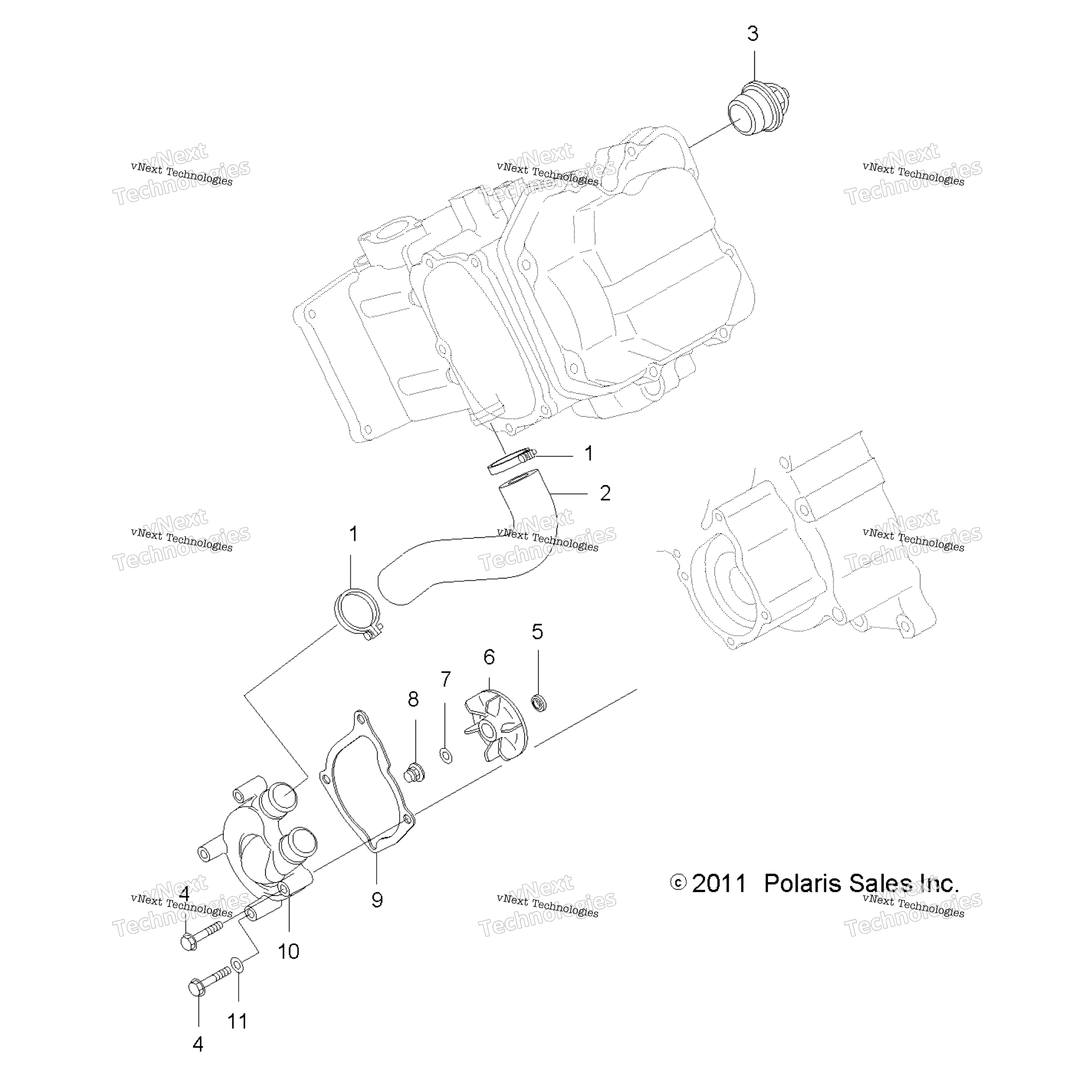 Engine, Water насос A12mh46ax / Az