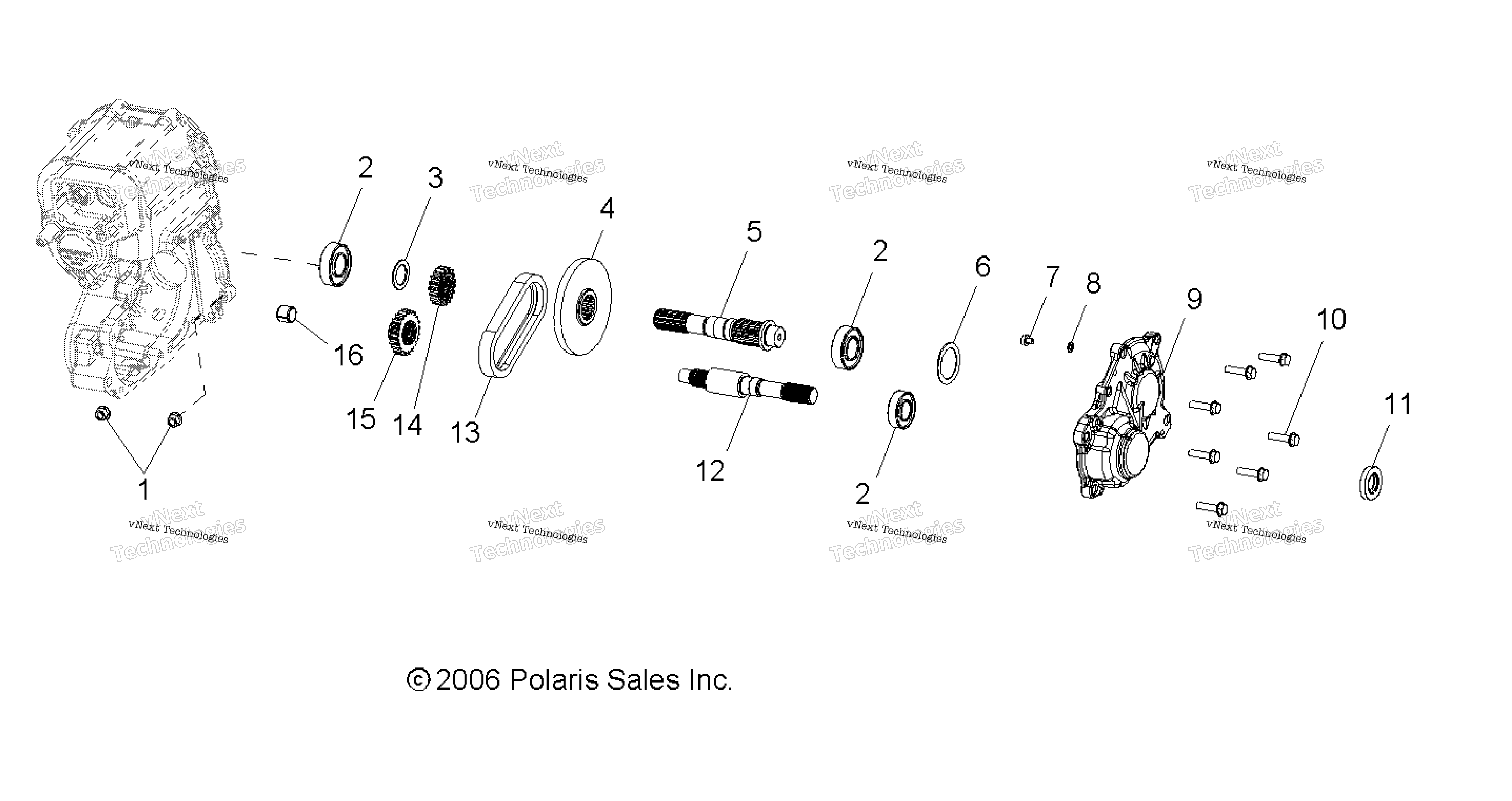 Gearcase, Output Shaft R06rd50ab / Ac