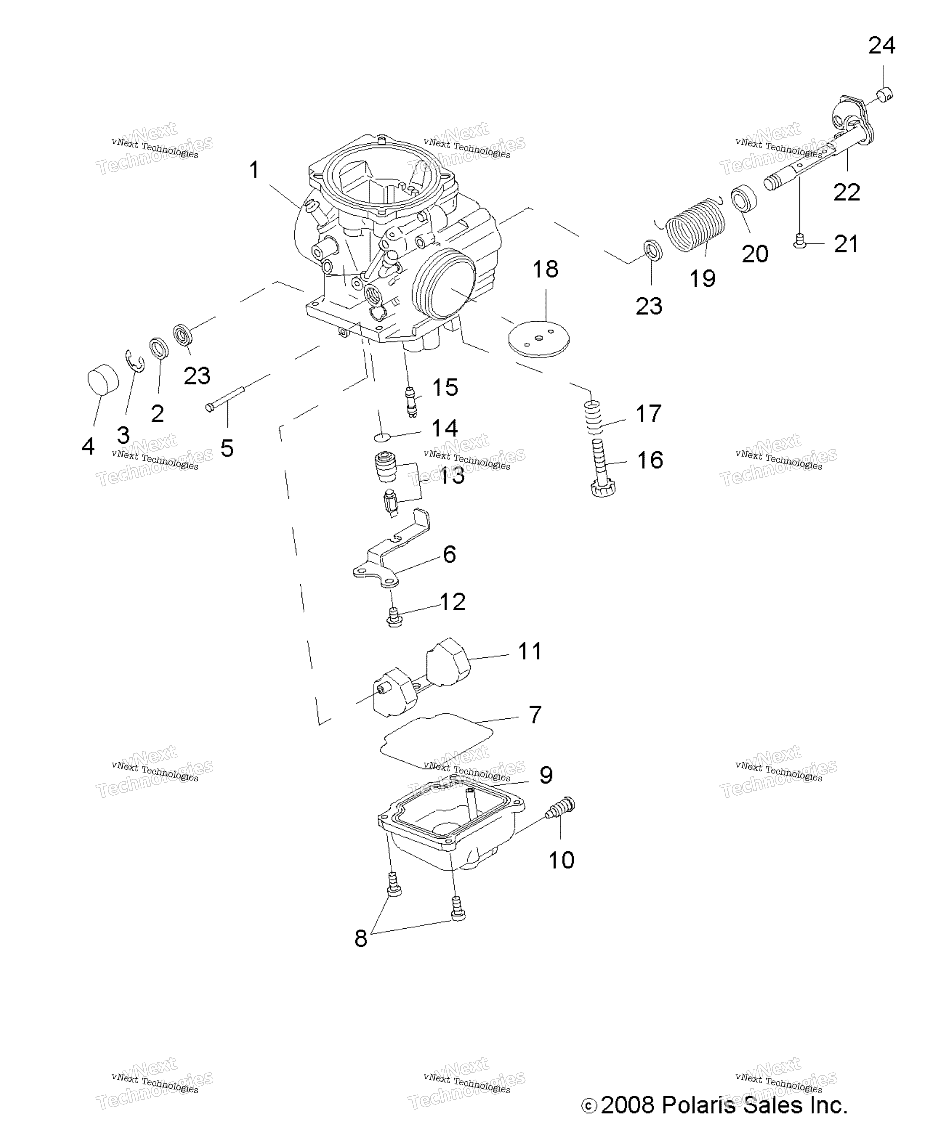 Engine, Carburetor, нижний