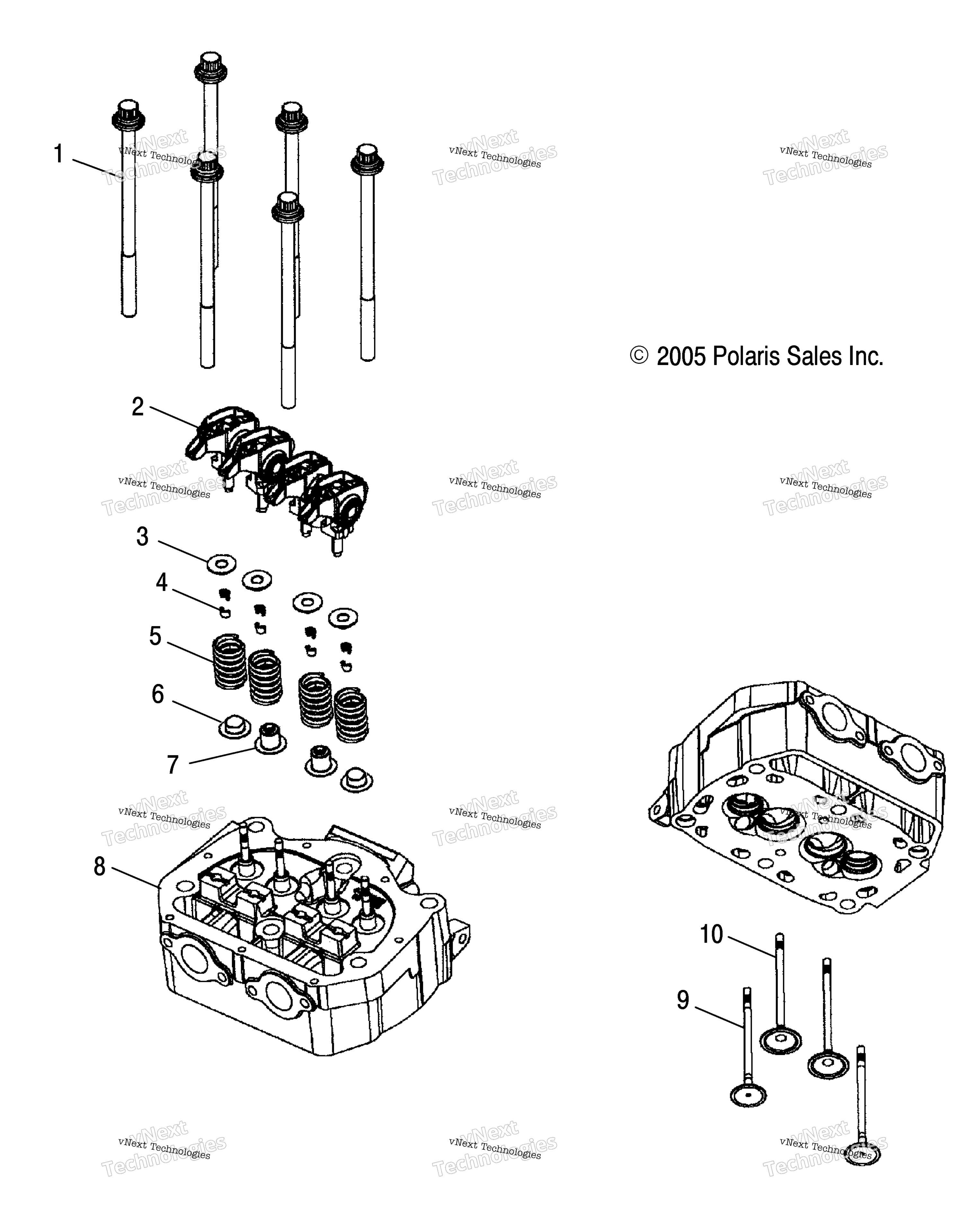 Двигатель, цилиндр Head & Valves All Options