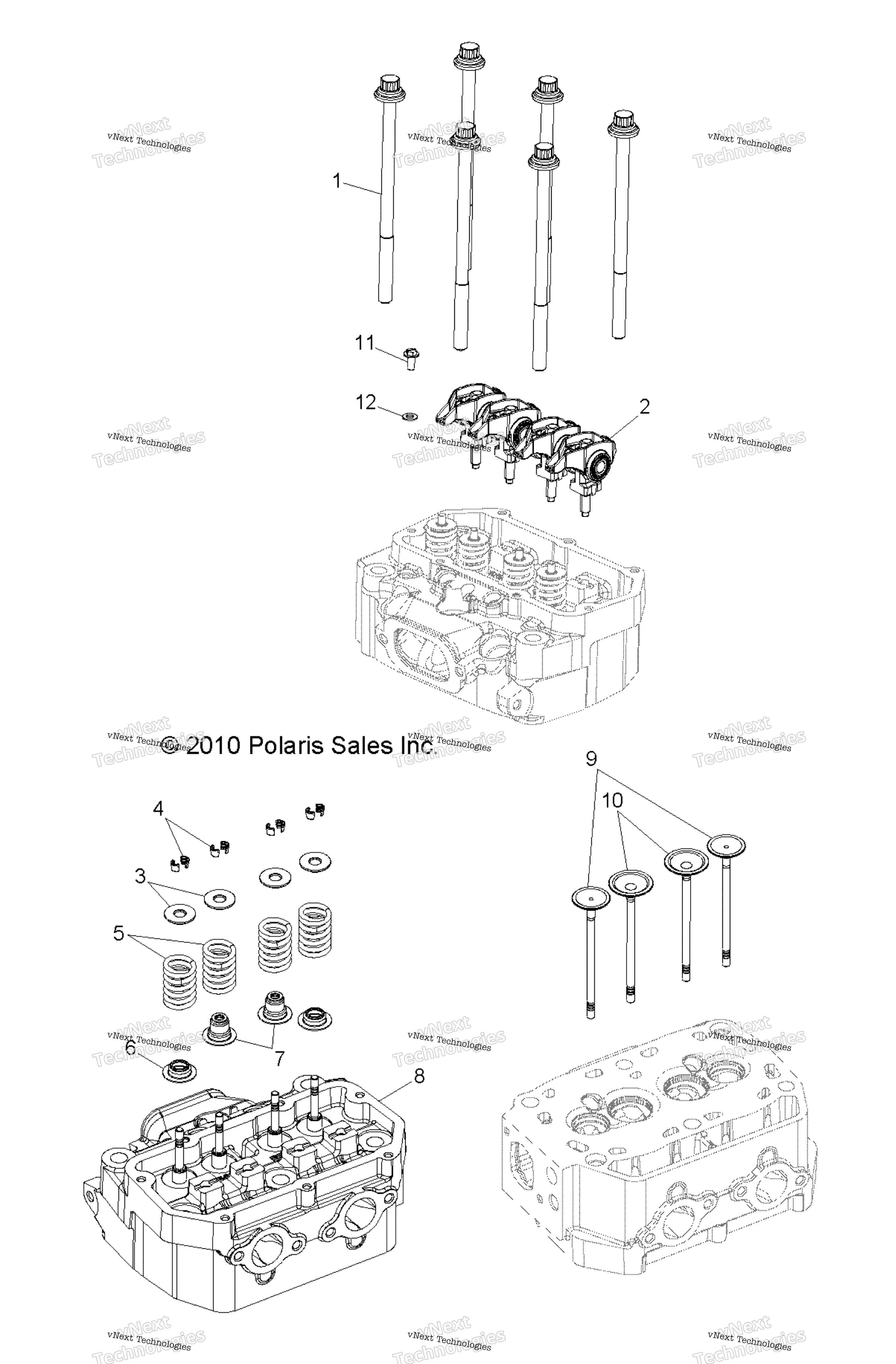 Двигатель, цилиндр Head & Valves All Options