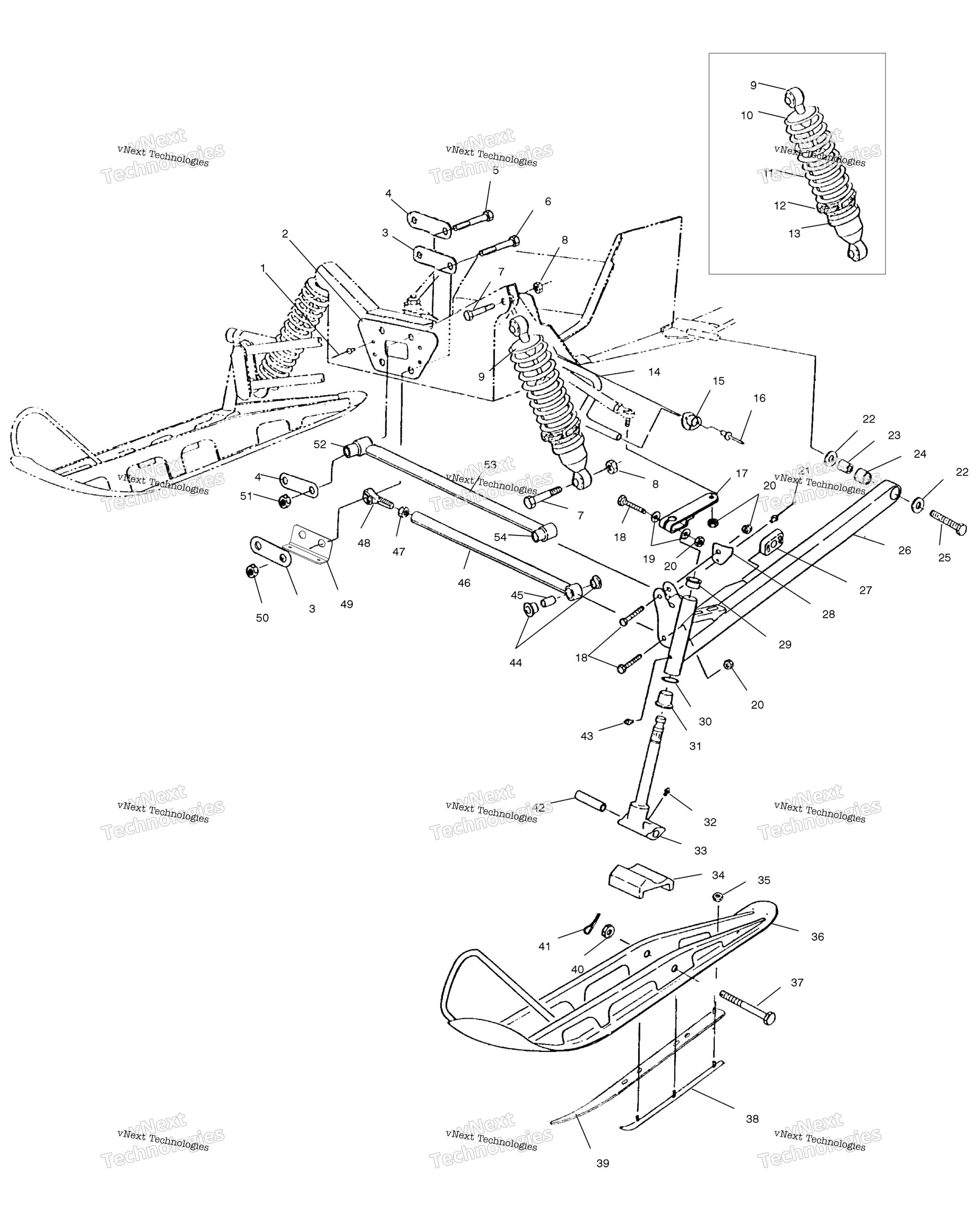 Передняя часть Suspension & Ski